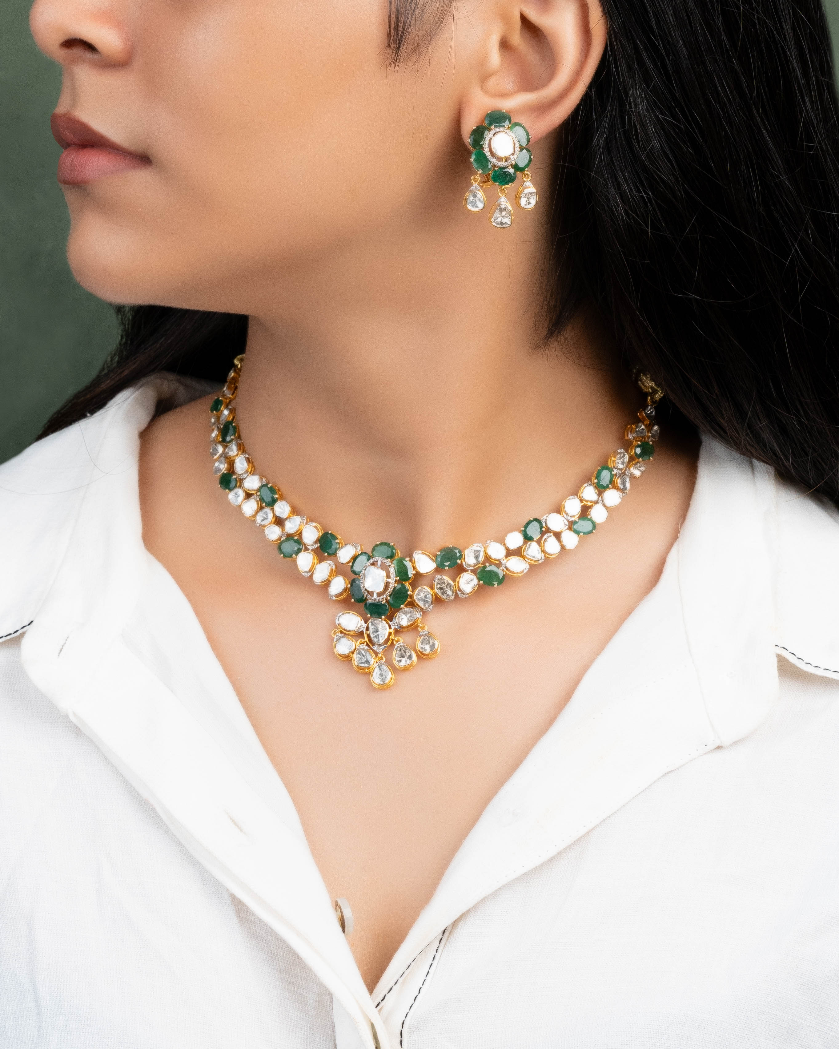 Shrinika Polki And Diamond Necklace