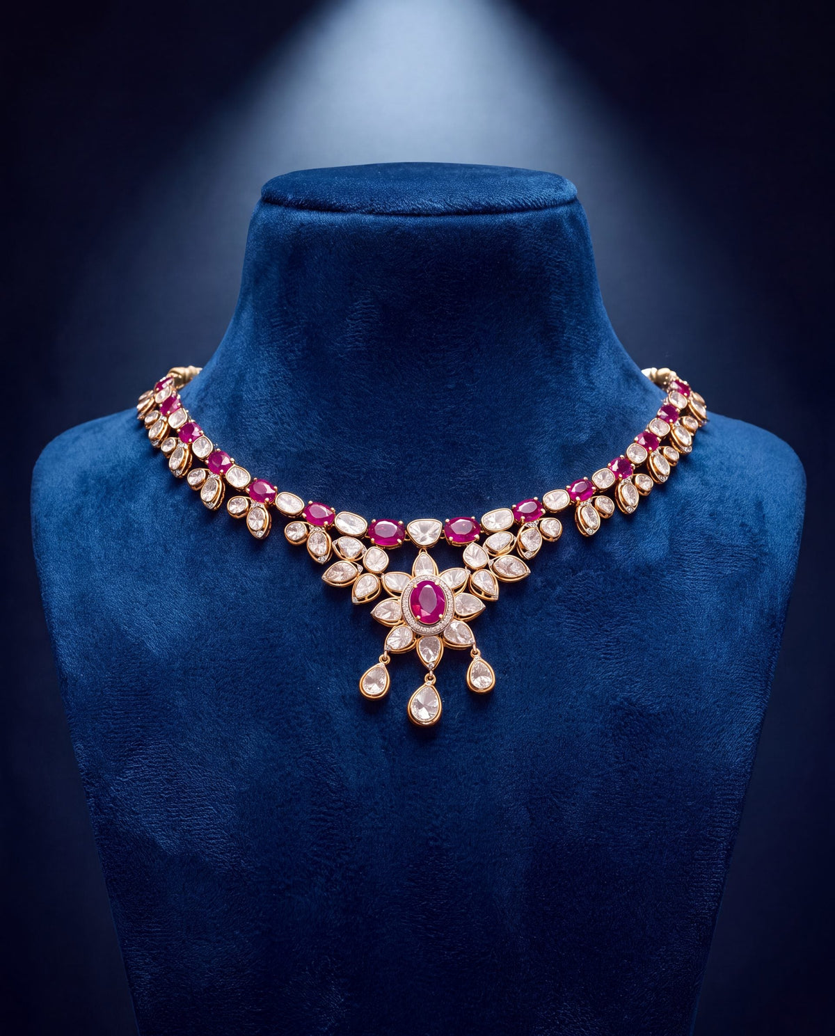 Gurleen Polki And Diamond Necklace