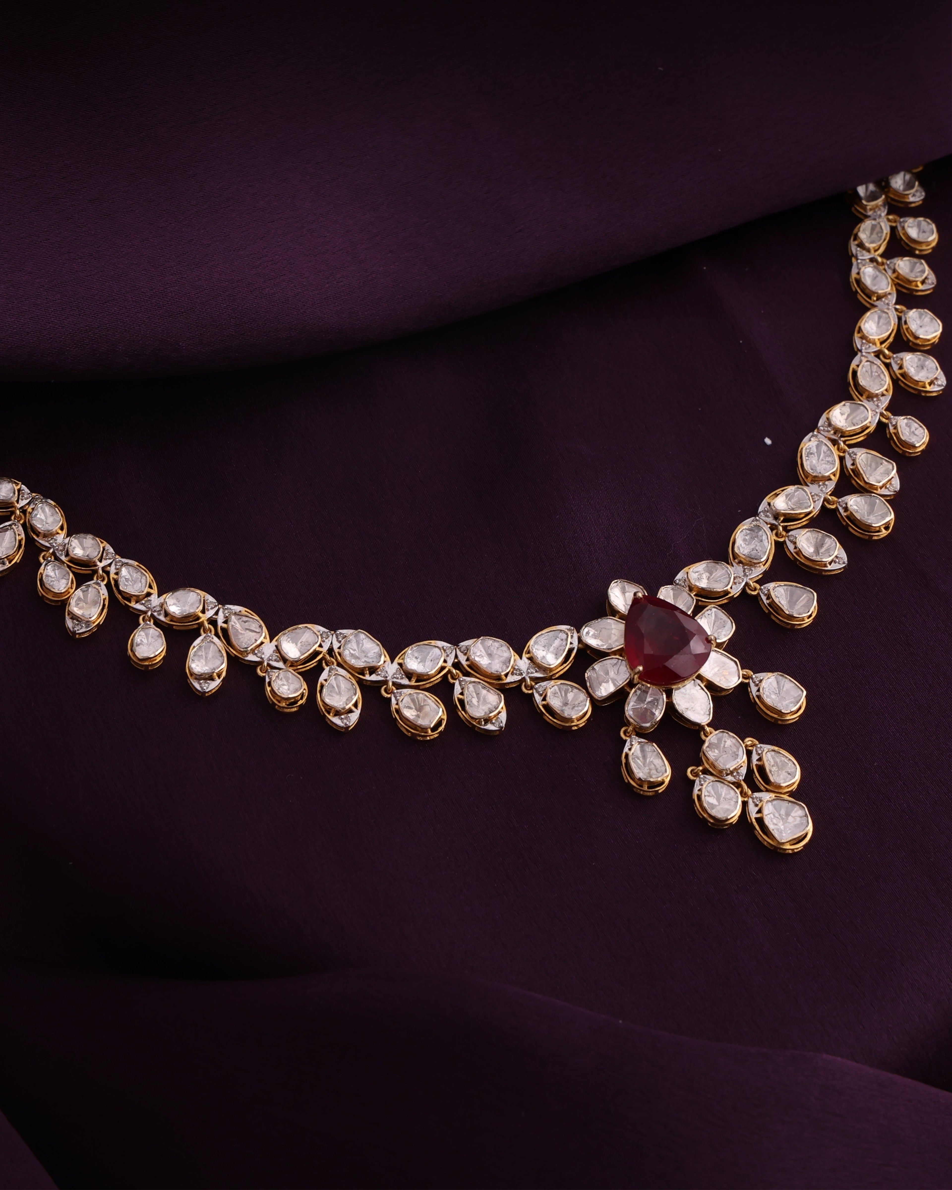 Heer Polki And Diamond Necklace