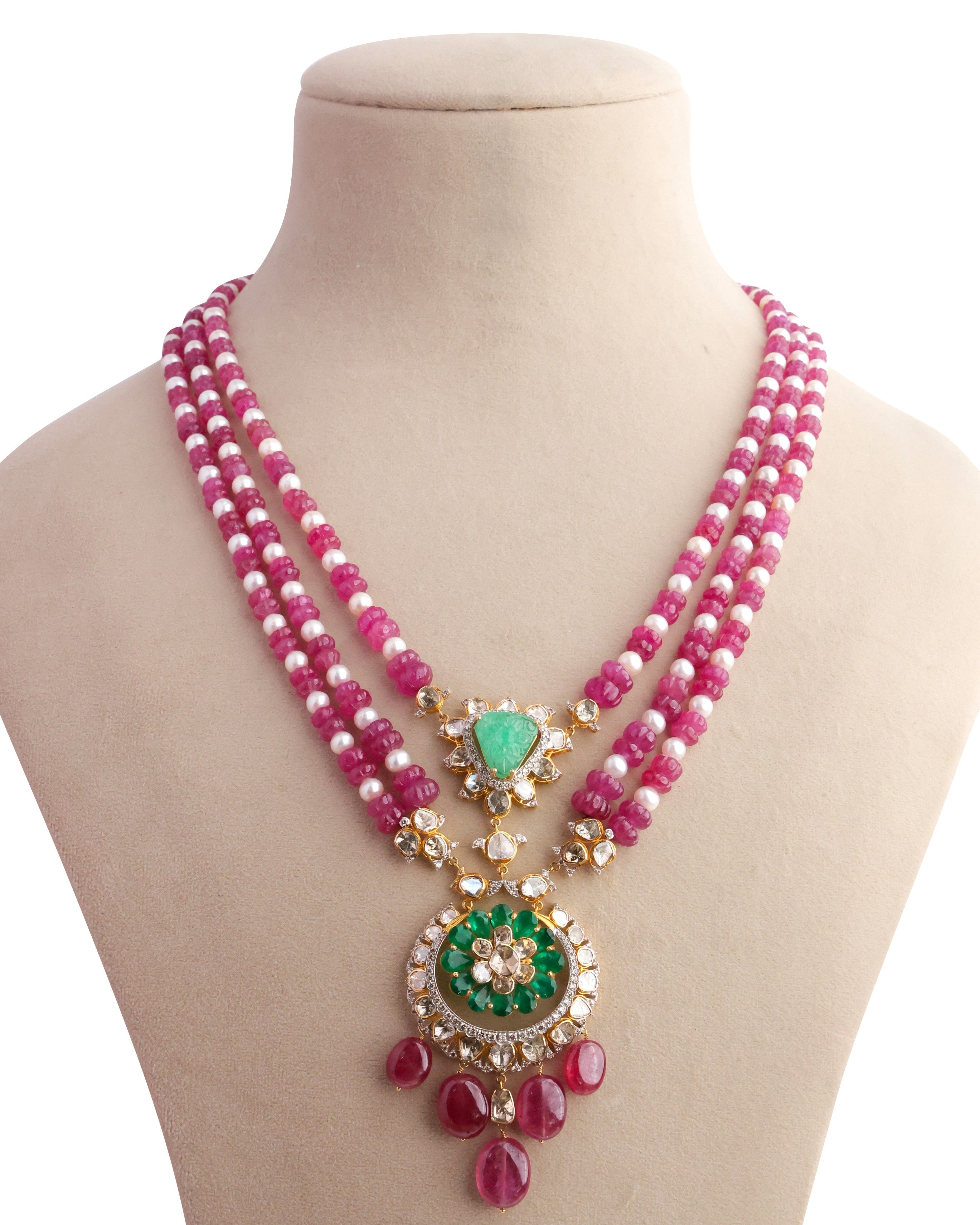 Yukti Polki And Diamond Bead Pendant