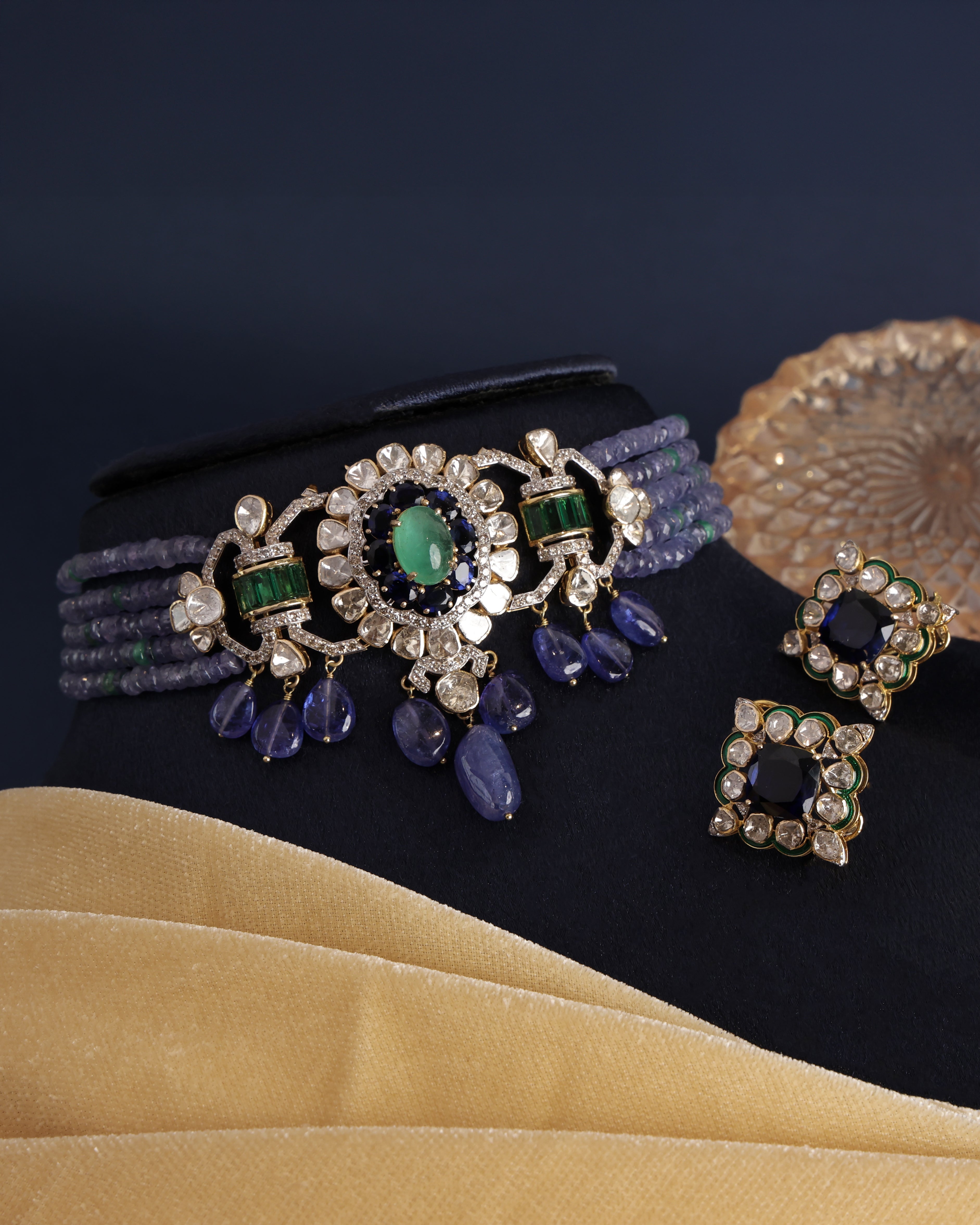 Annie Polki And Diamond Bead Choker