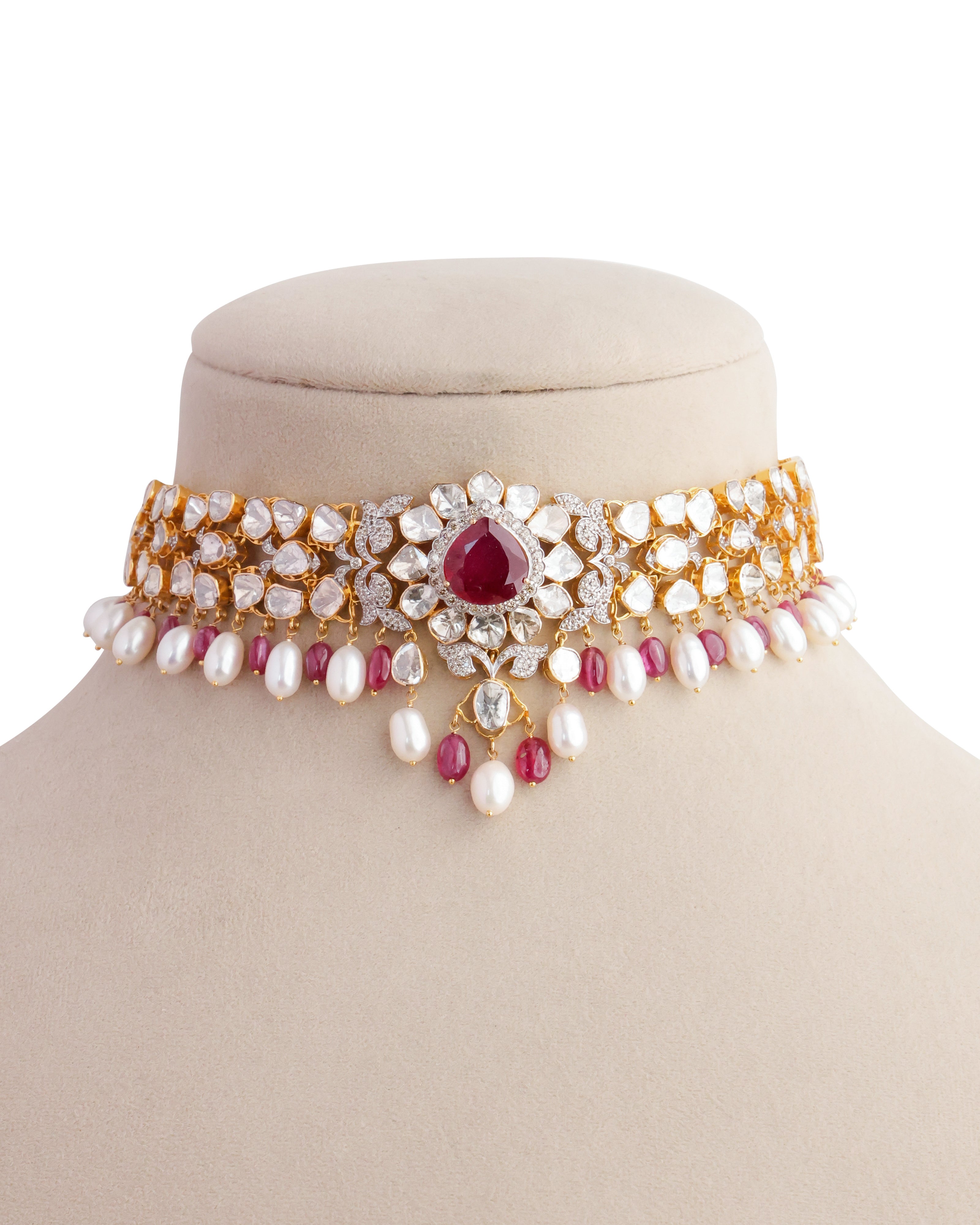 Insha Polki And Diamond Choker