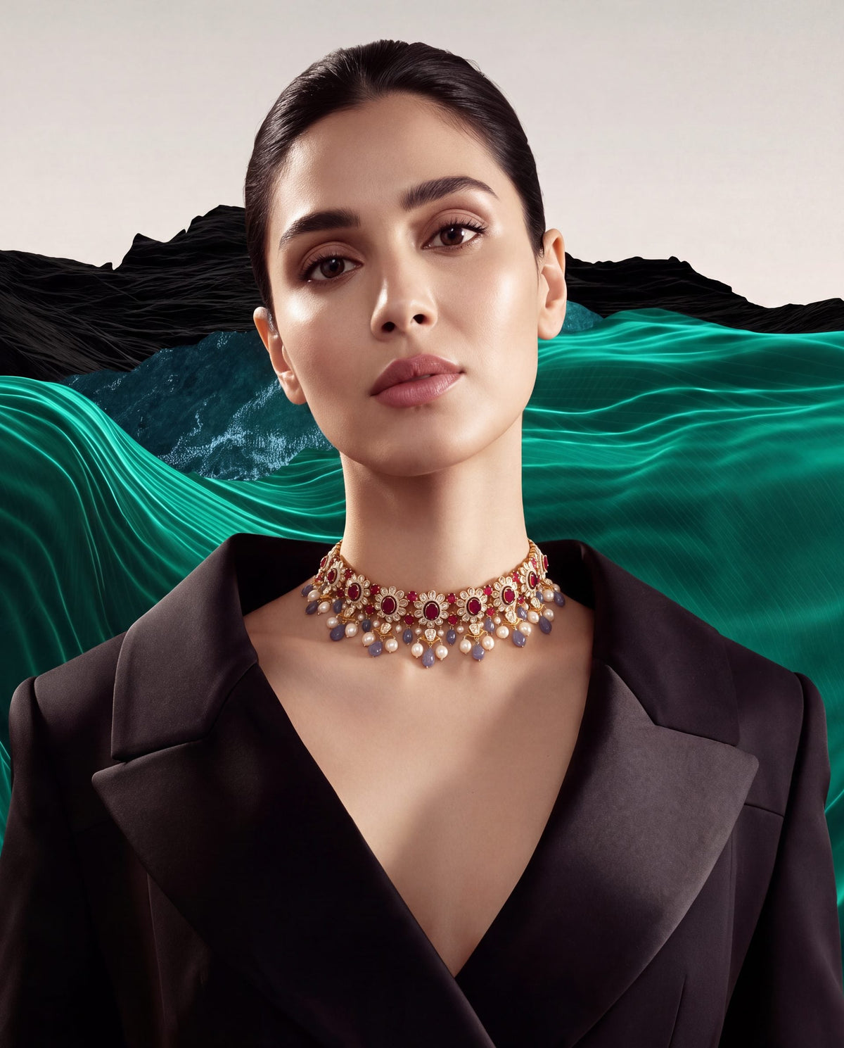 Jacinta Polki And Diamond Choker