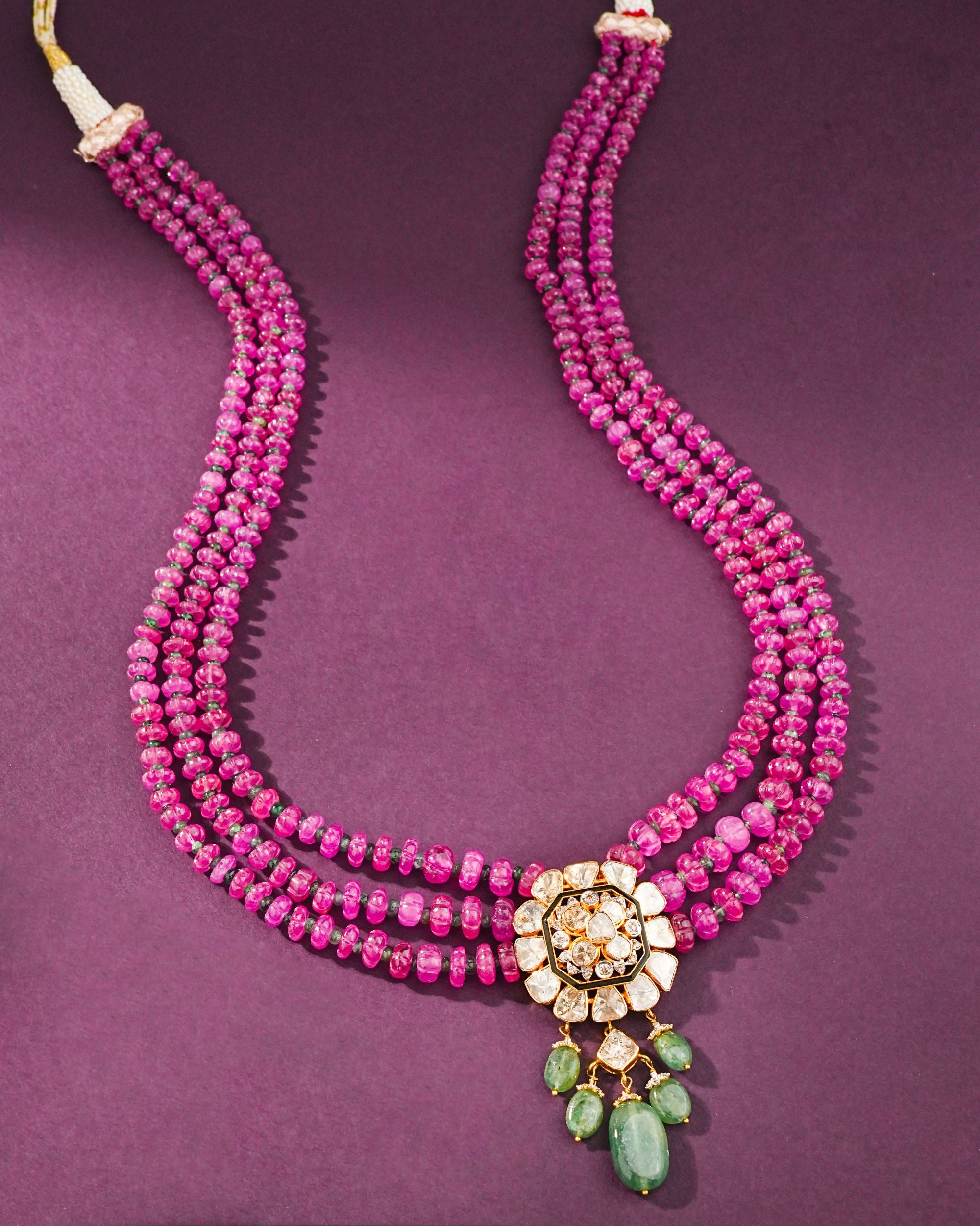 Meher Polki And Diamond Bead Pendant