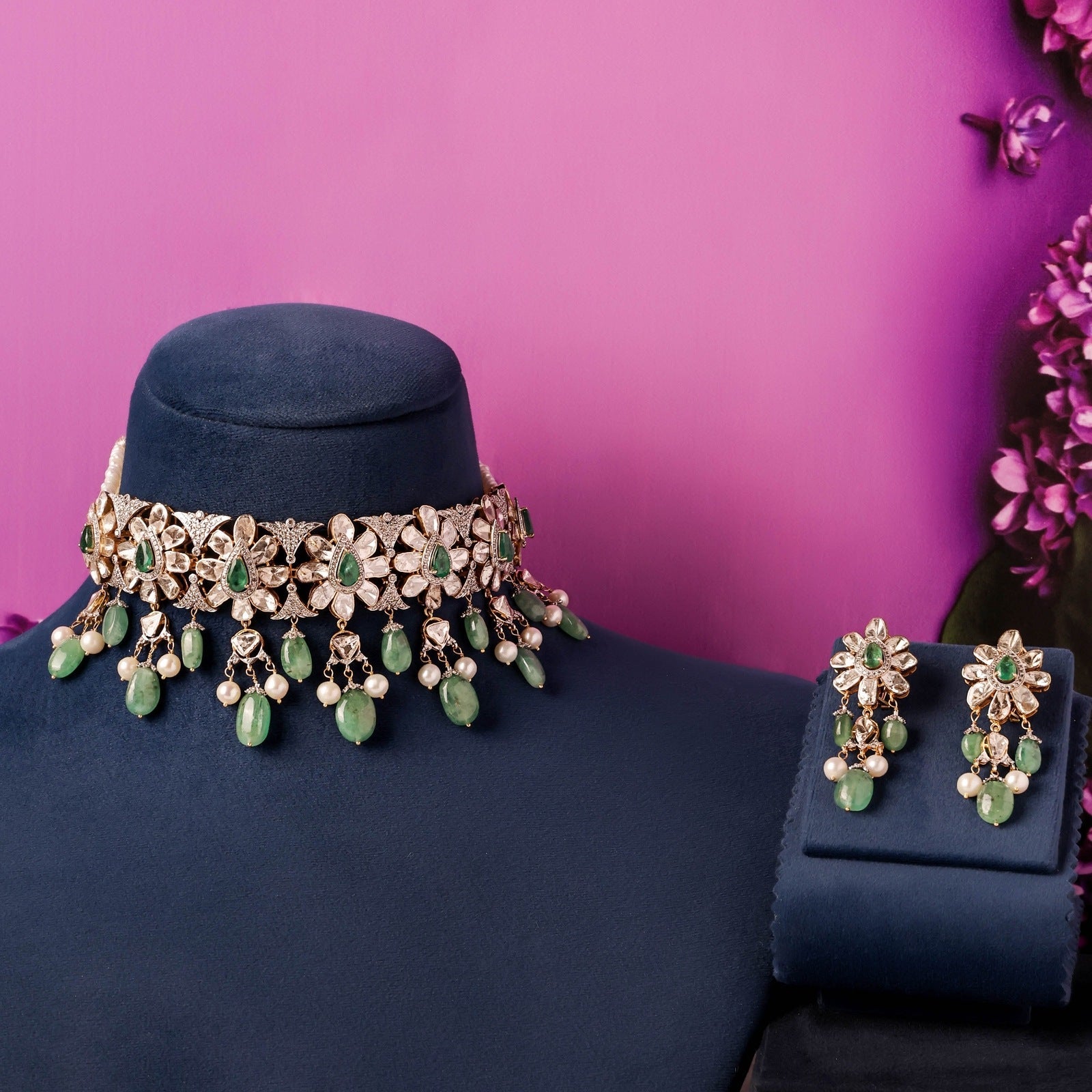Namya Polki And Diamond Long Earrings