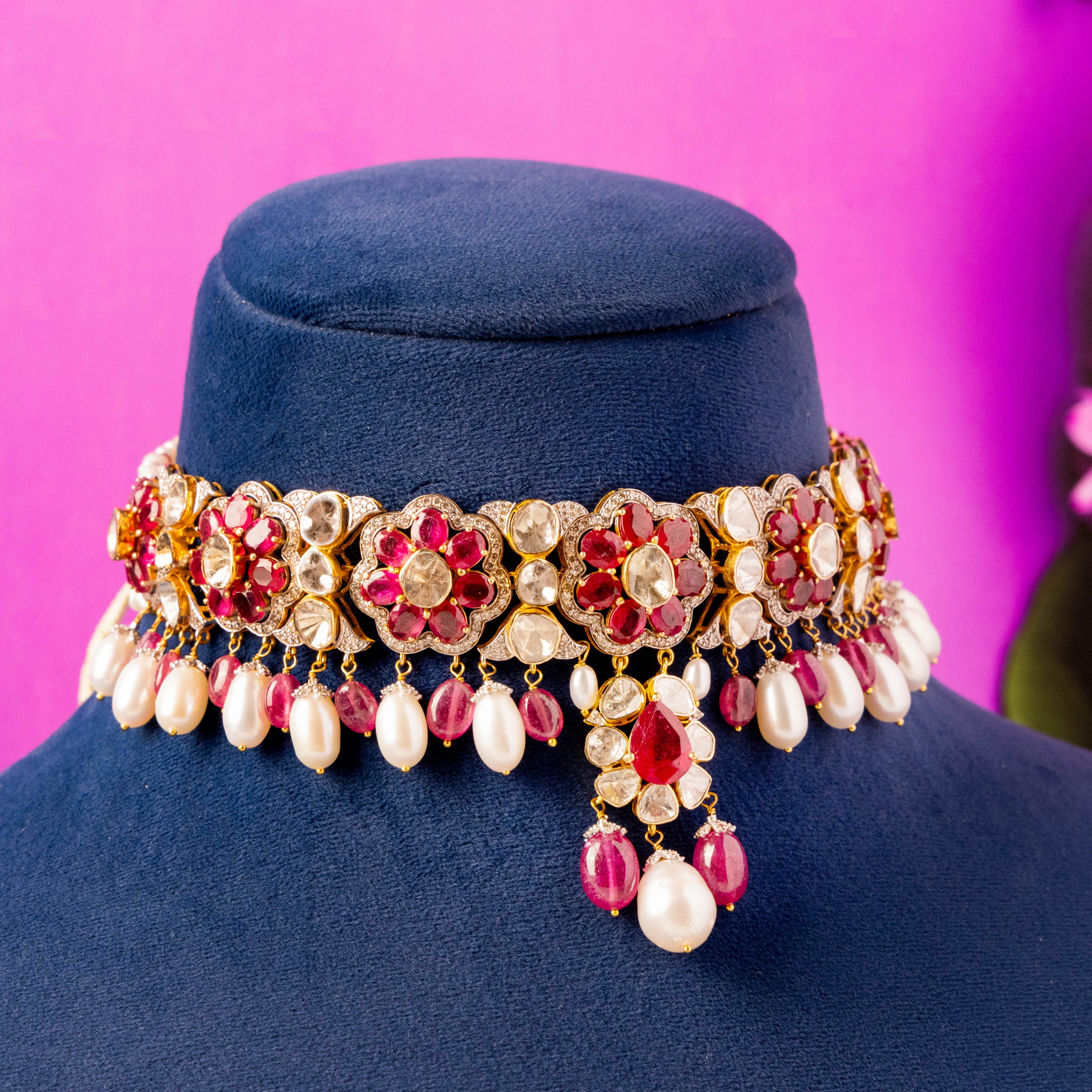 Devika Polki And Diamond Choker