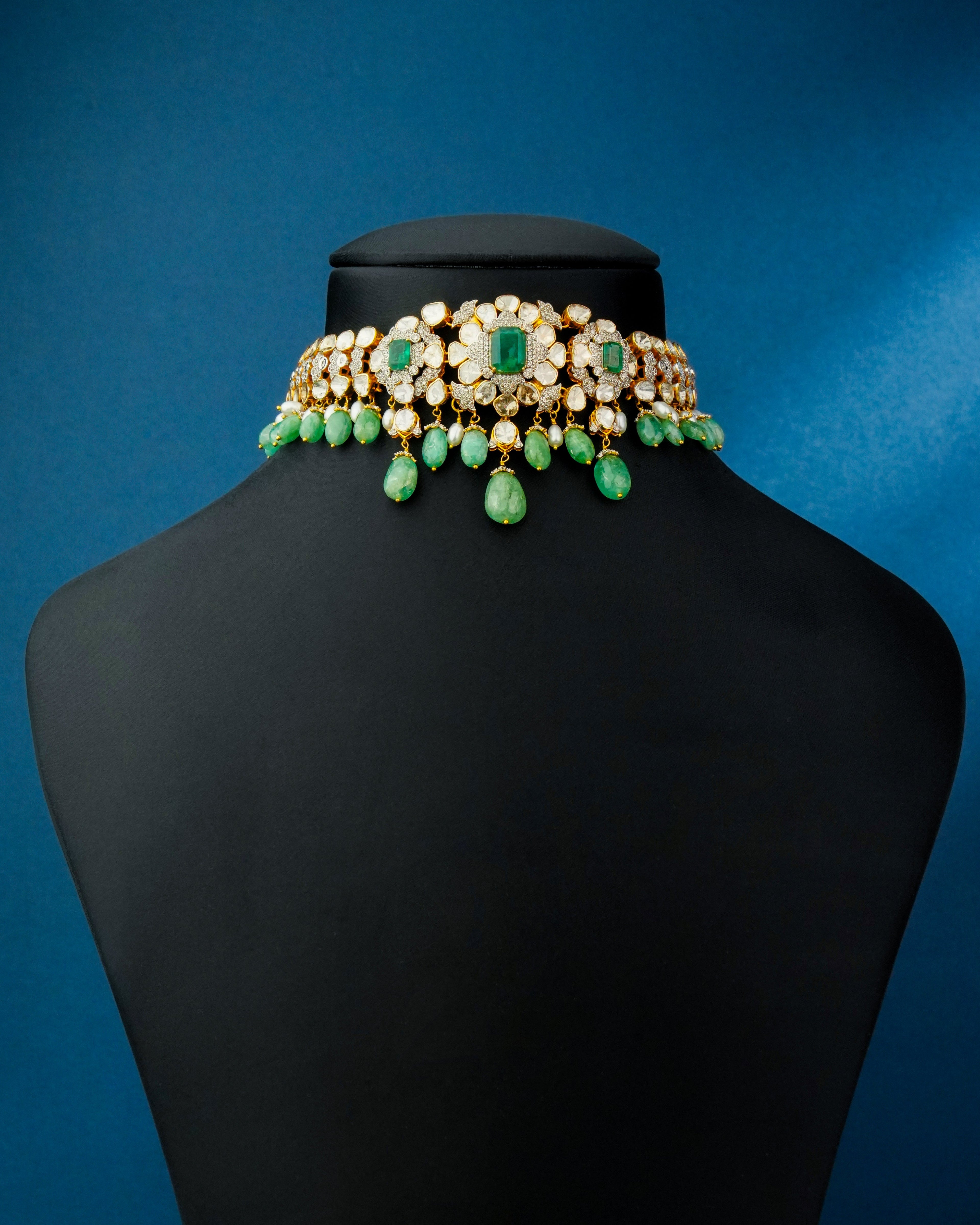 Janani Polki And Diamond Choker