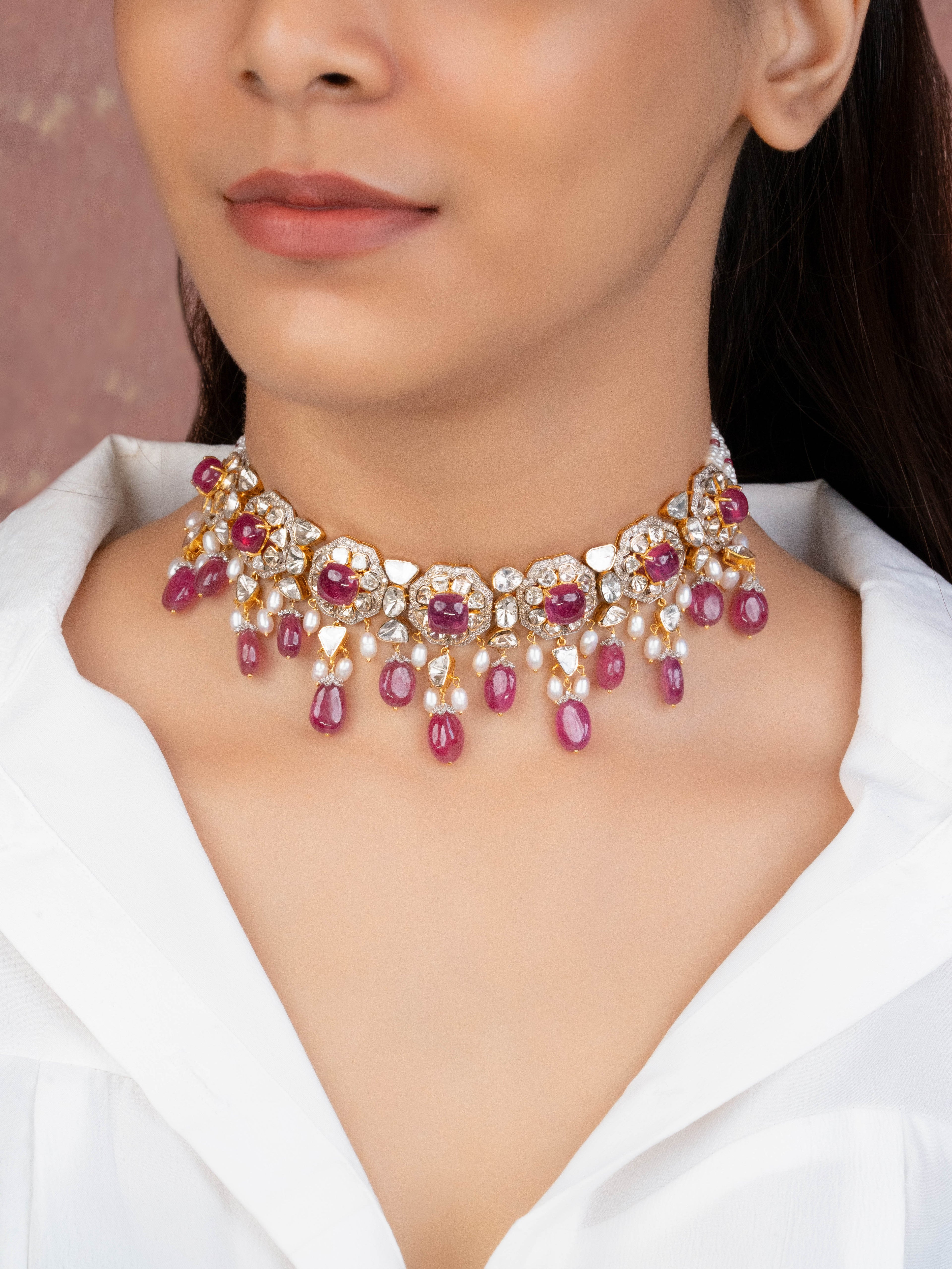 Sage Polki And Diamond Choker