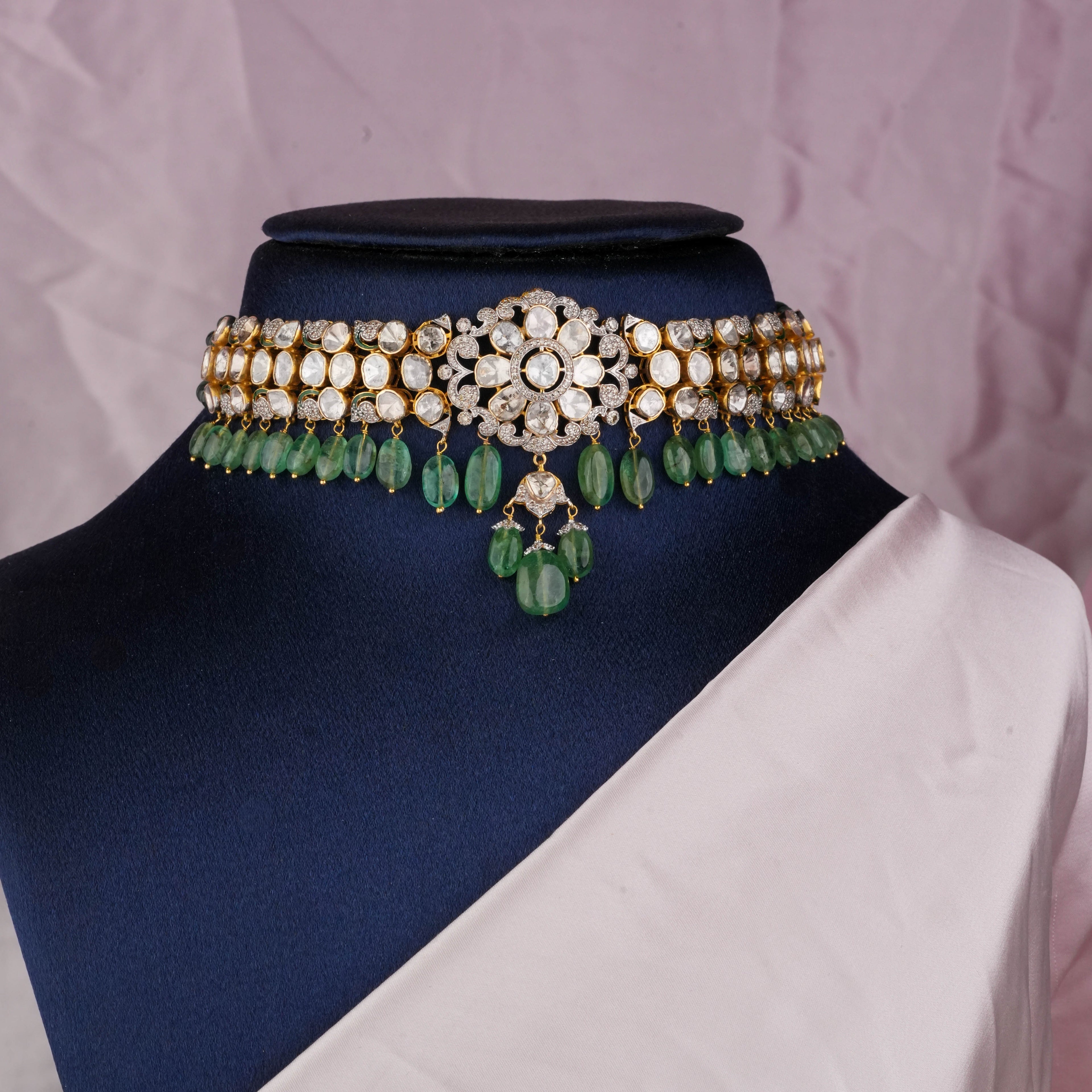 Mevish Polki And Diamond Choker