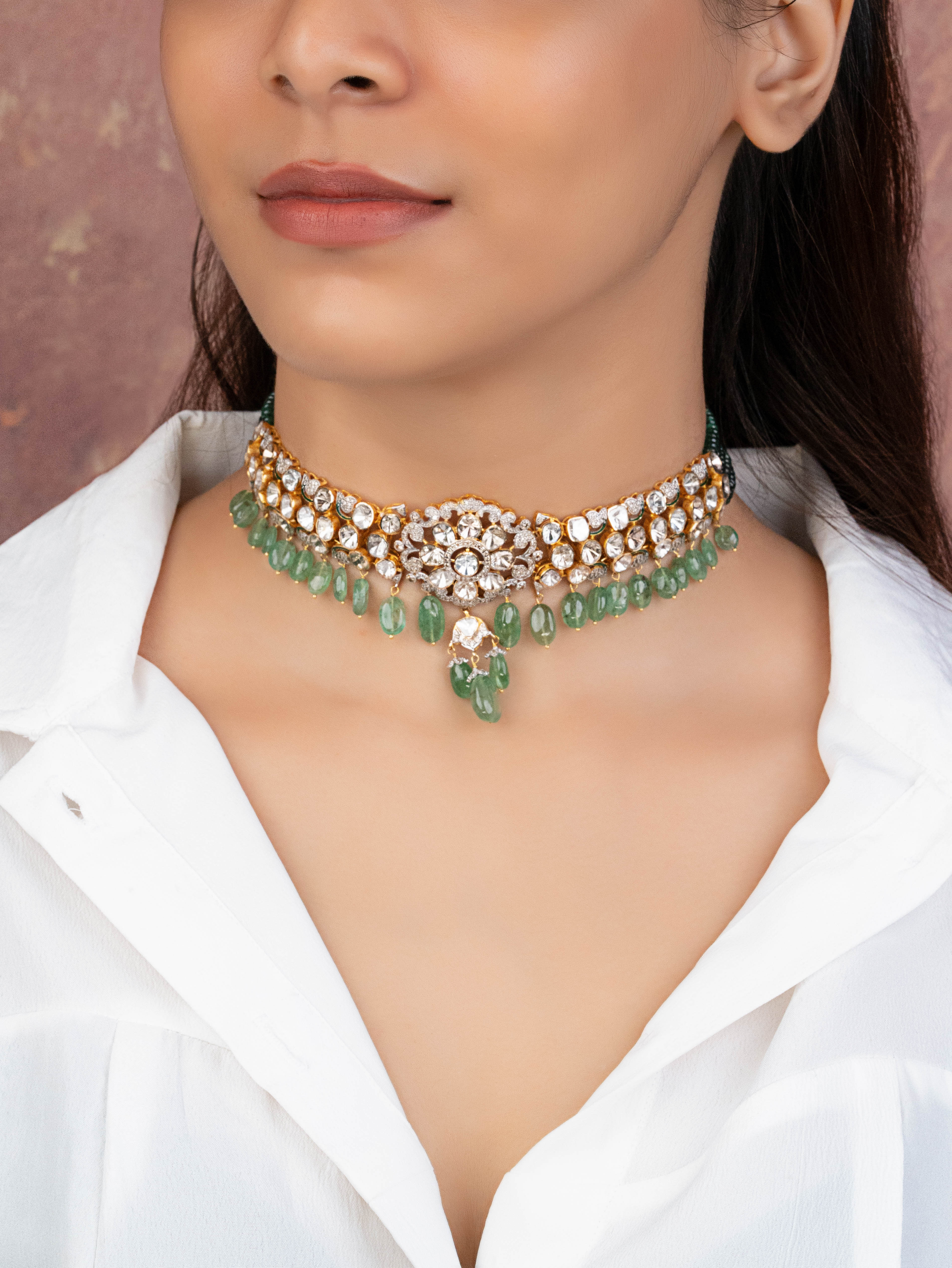 Mevish Polki And Diamond Choker