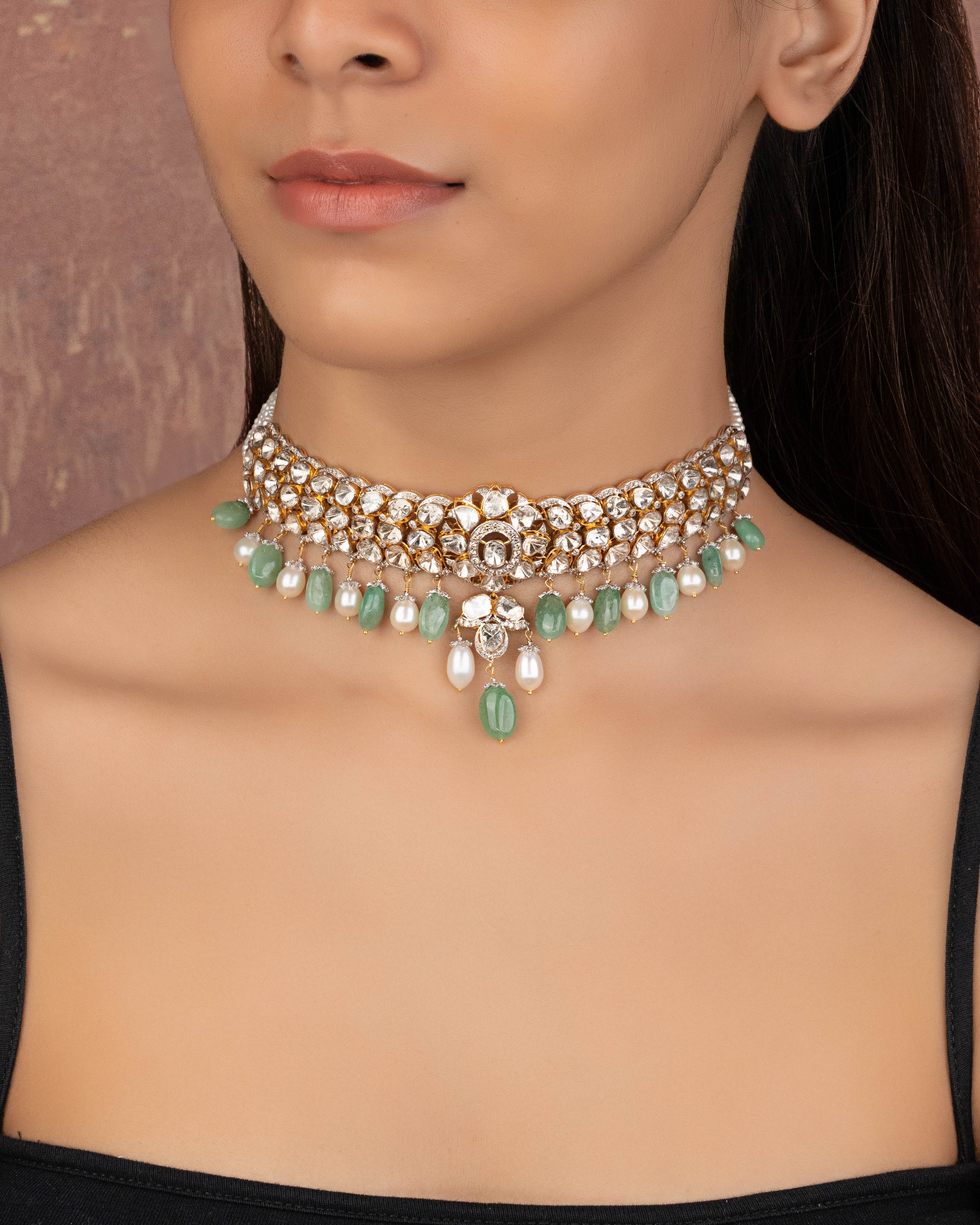 Mitri Polki And Diamond Choker