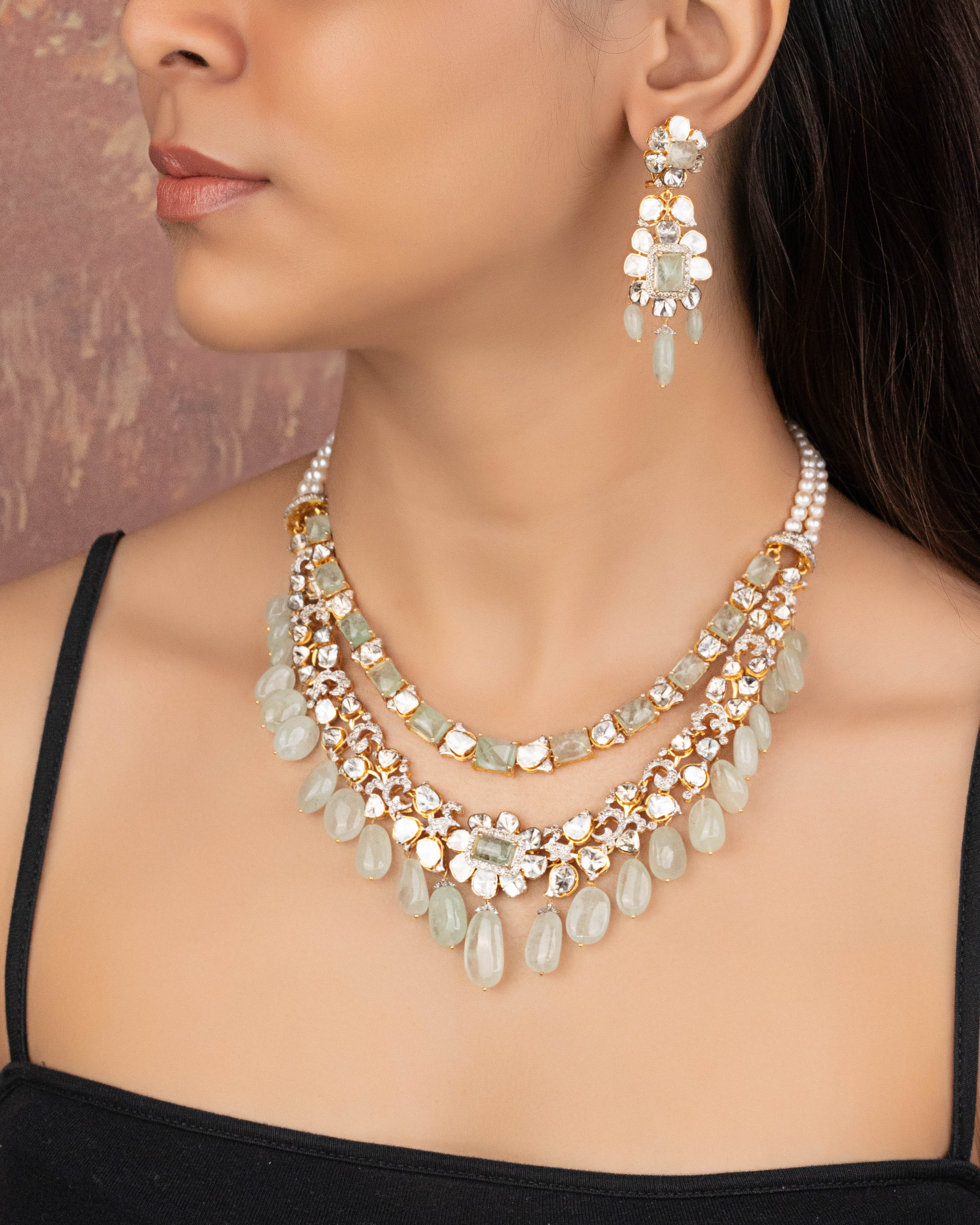 Druti Polki And Diamond Necklace