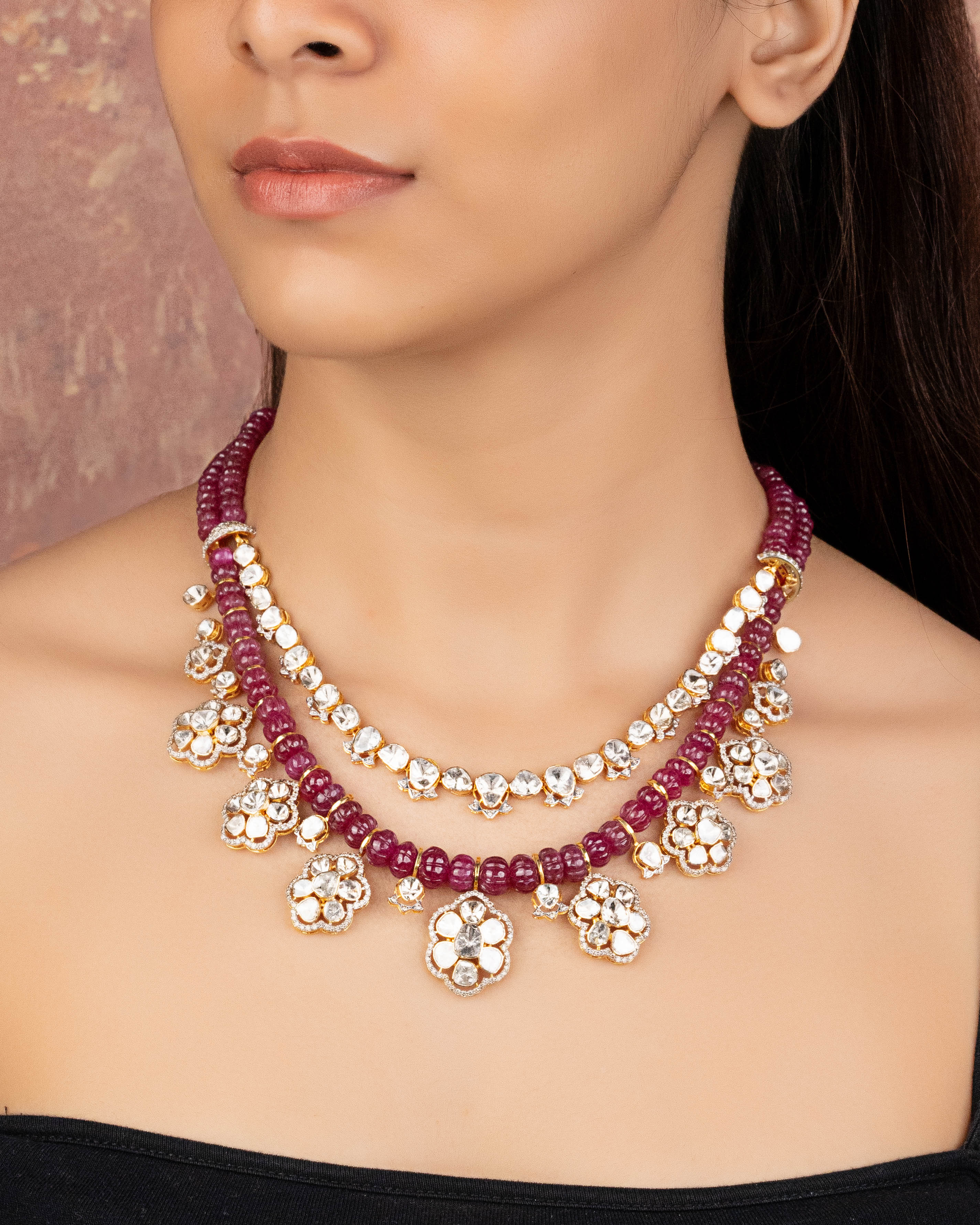Ritu Polki And Diamond Necklace