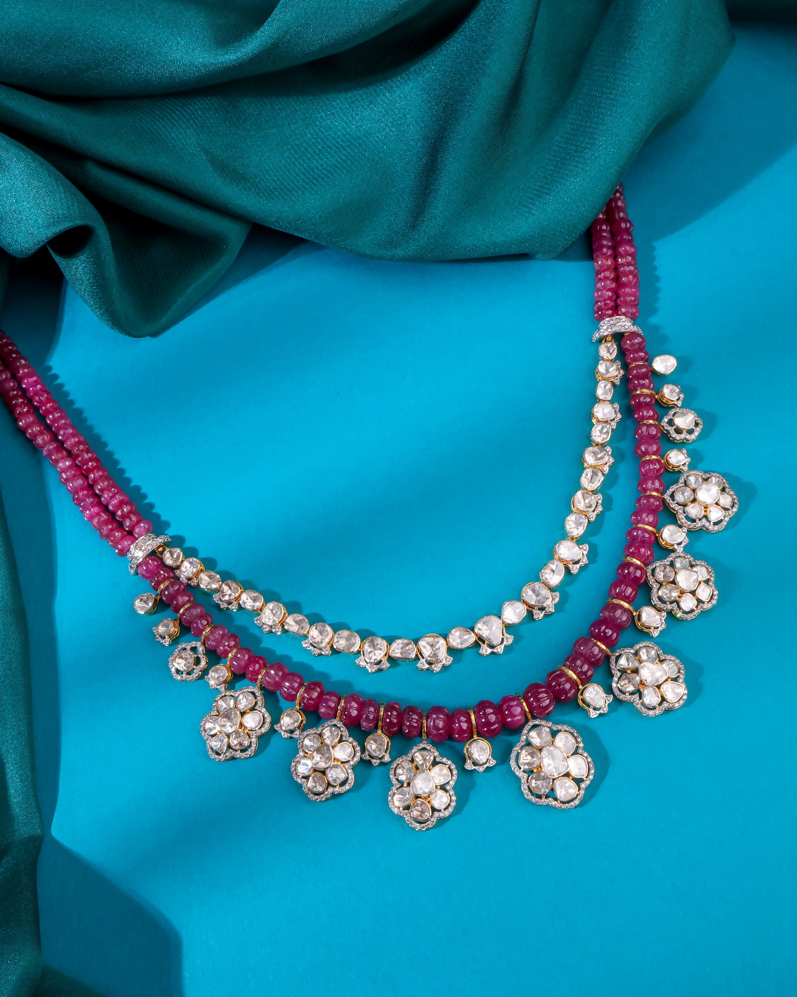 Calla Polki And Diamond Necklace