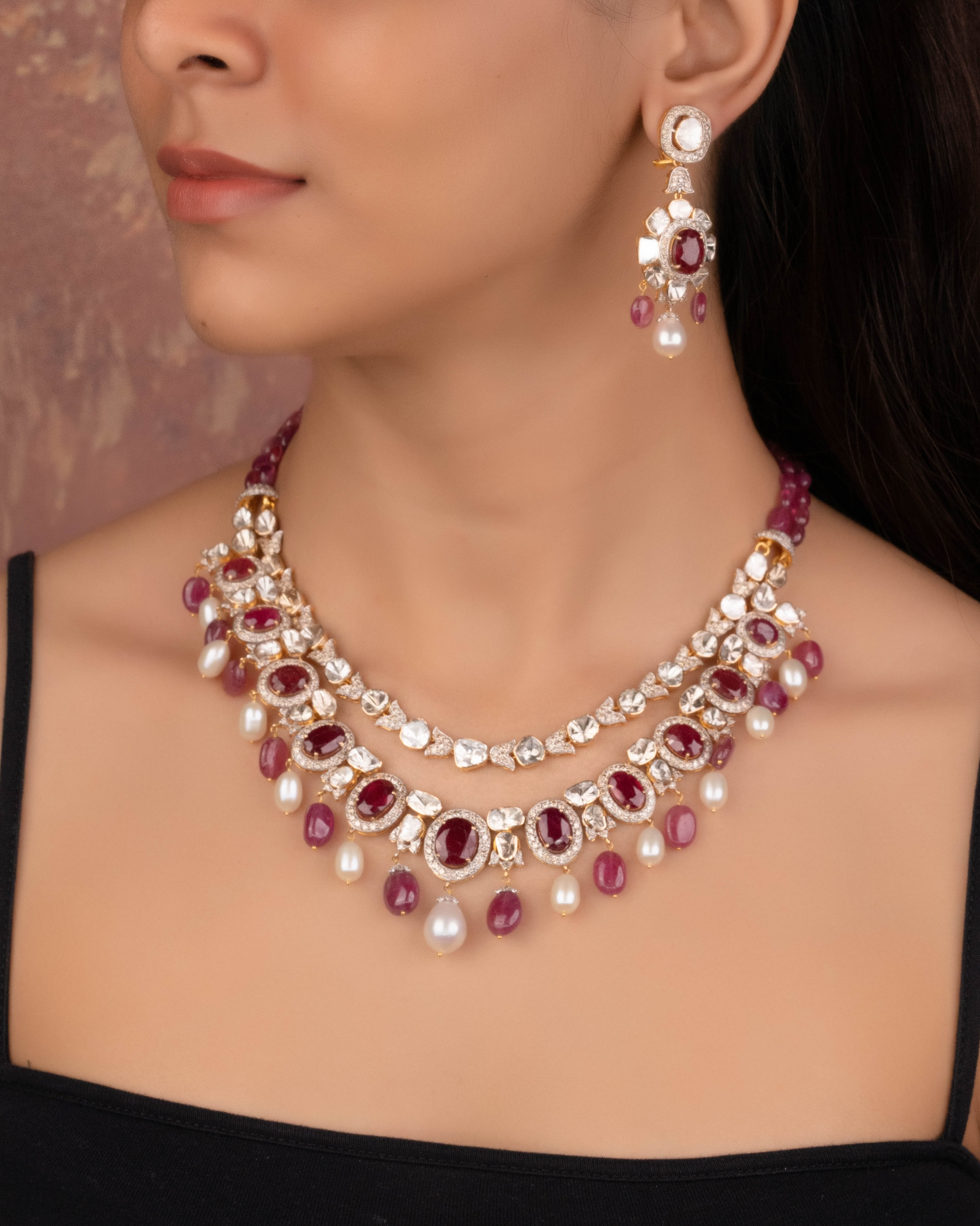 Namira Polki And Diamond Long Earrings