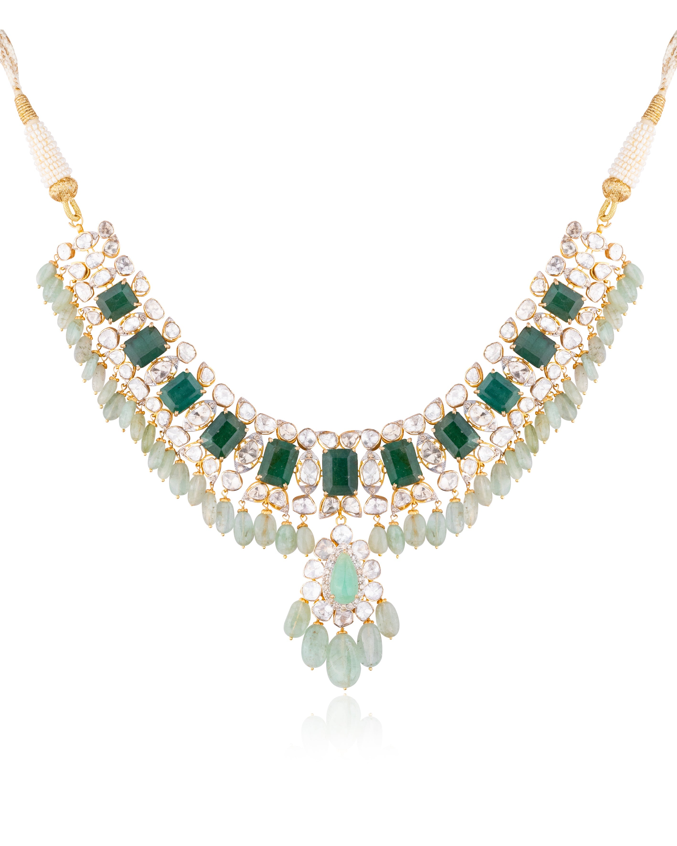 Afreena Polki And Diamond Necklace