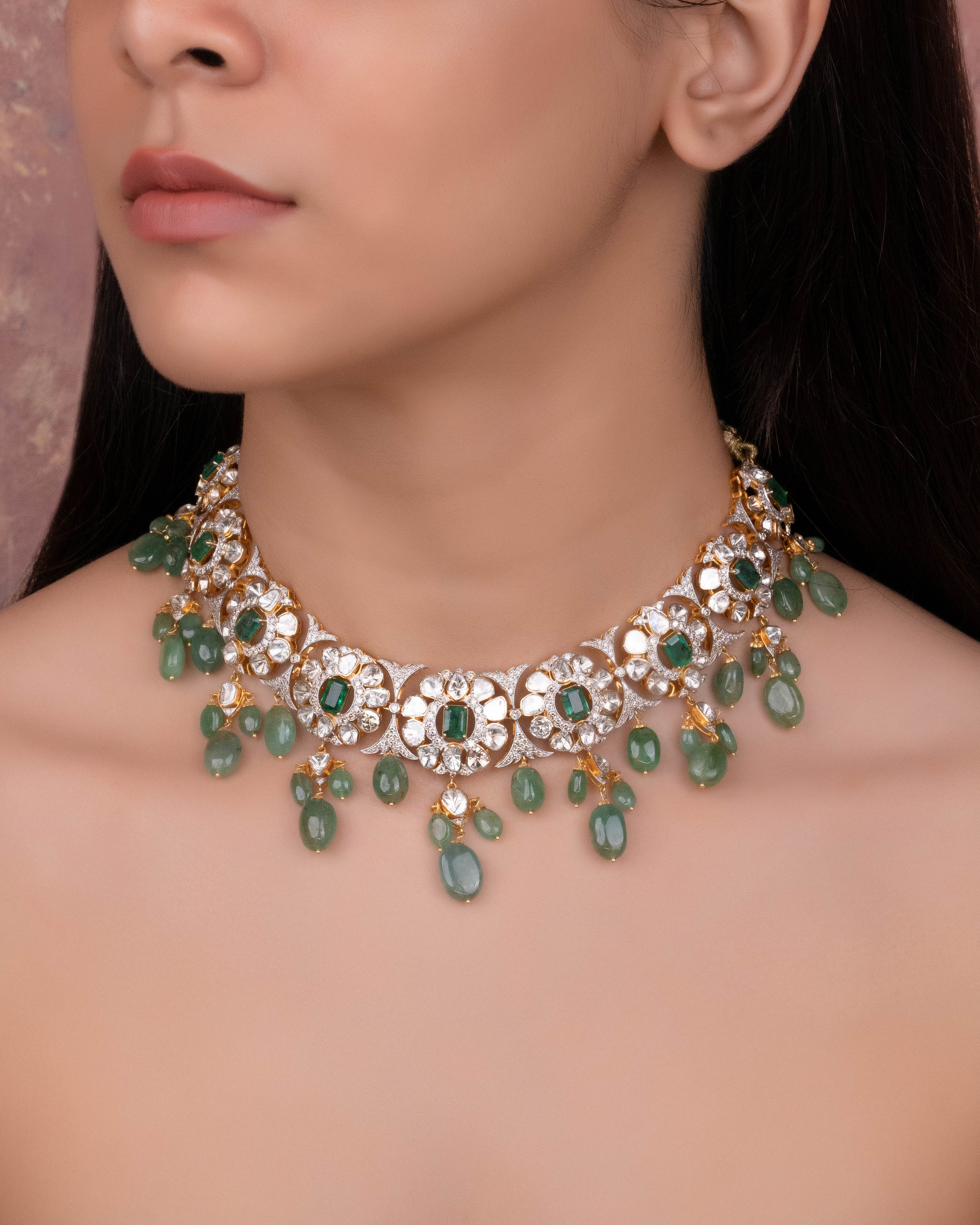 Cheetna Polki And Diamond Necklace