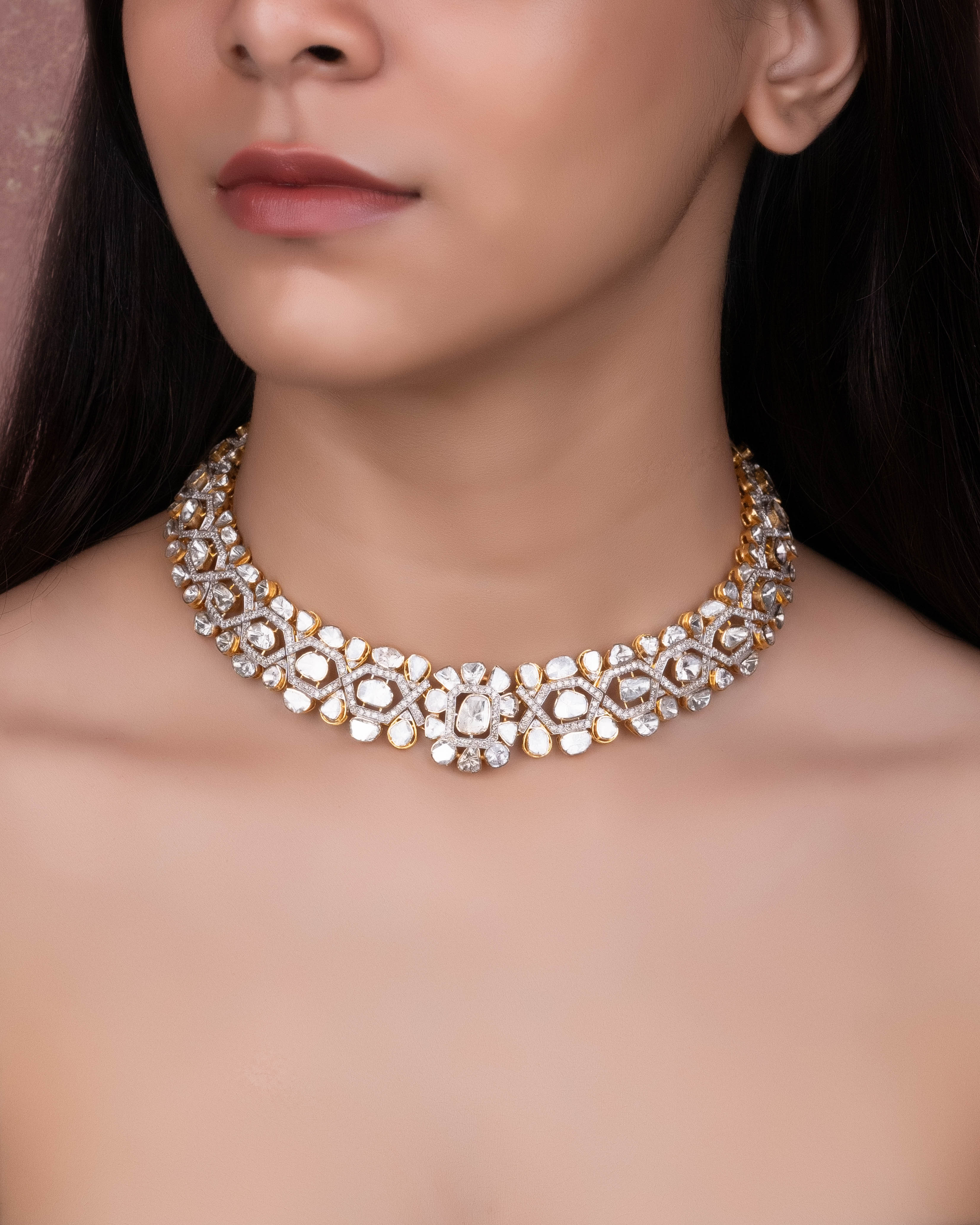Neelam Polki And Diamond Necklace