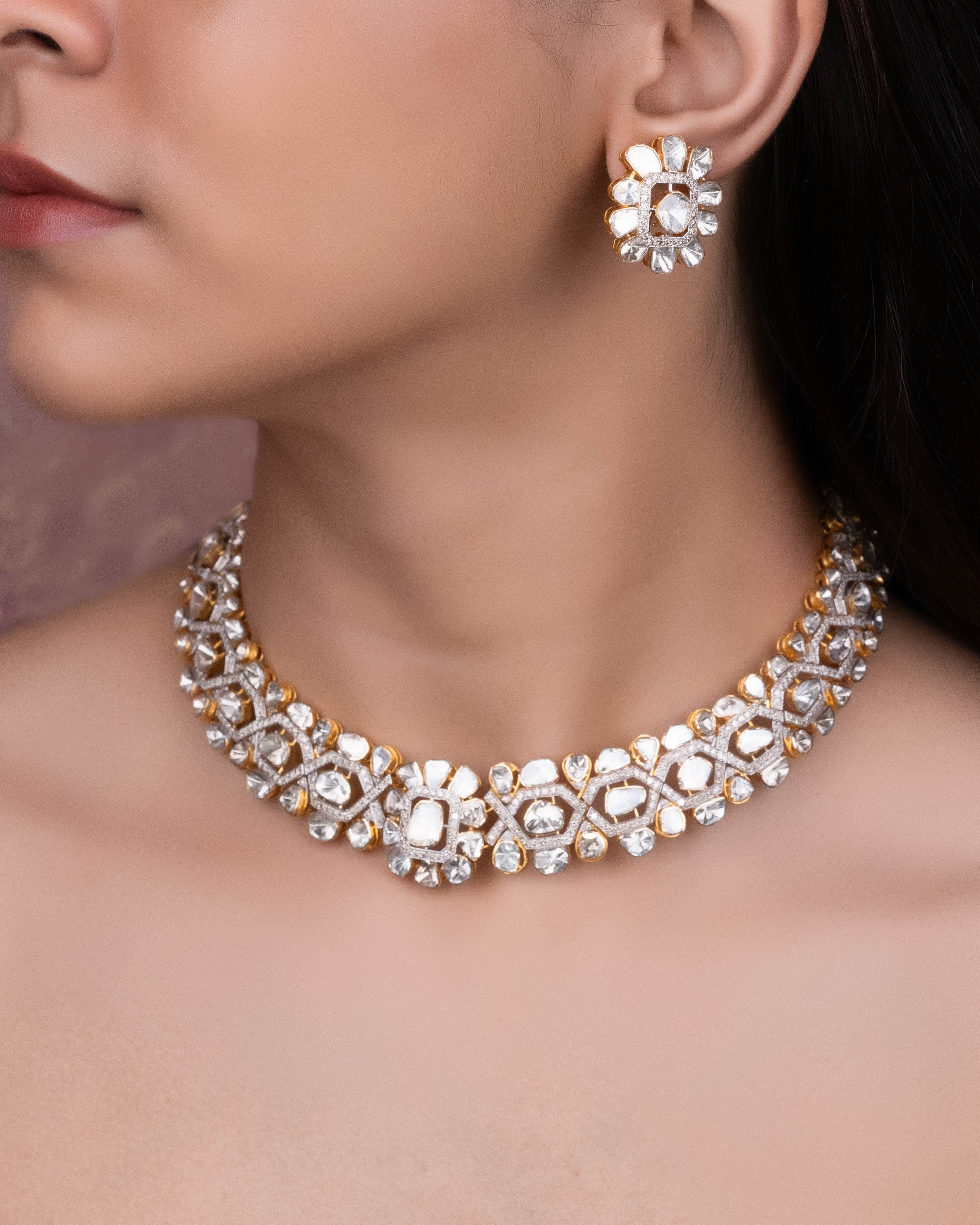 Neelam Polki And Diamond Necklace