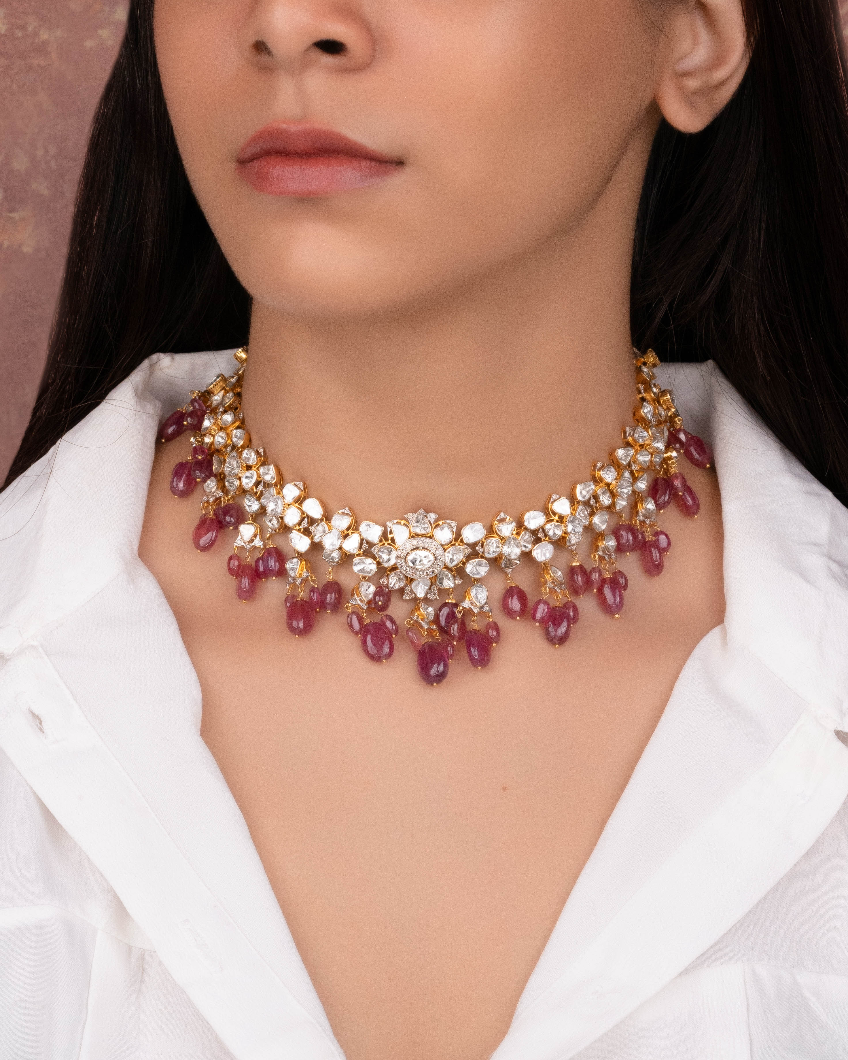 Salona Polki And Diamond Necklace
