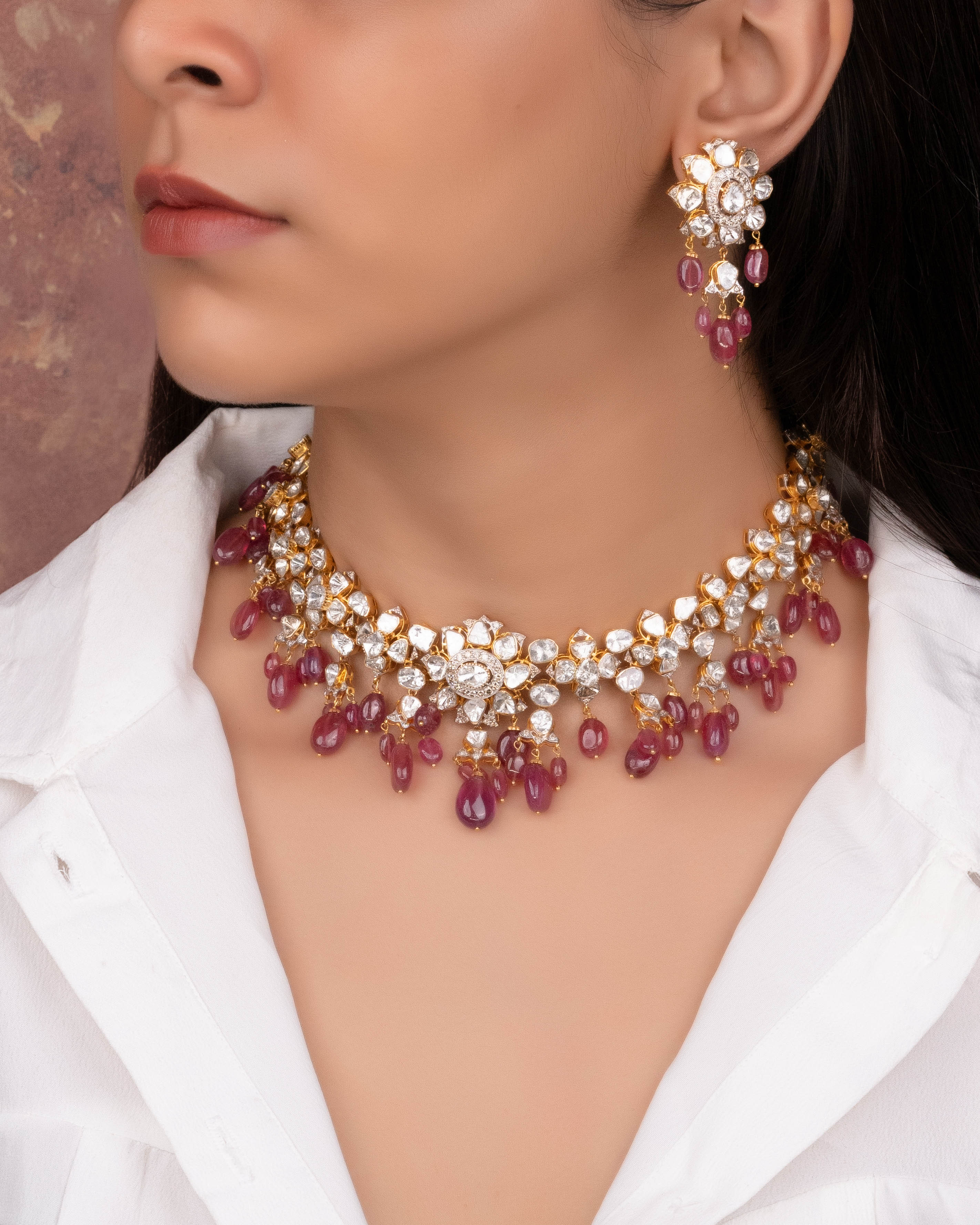 Salona Polki And Diamond Necklace