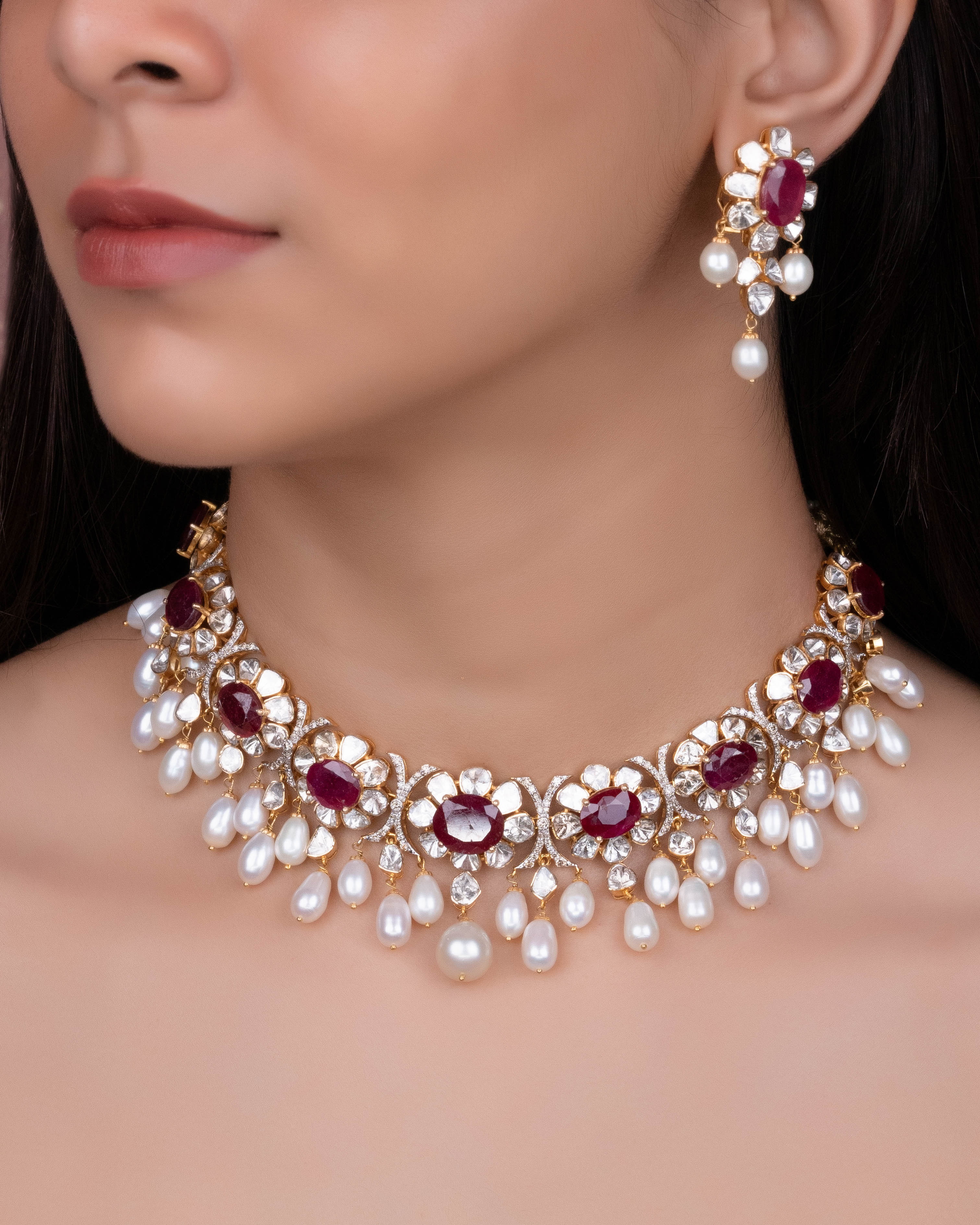 Shubha Polki And Diamond Necklace