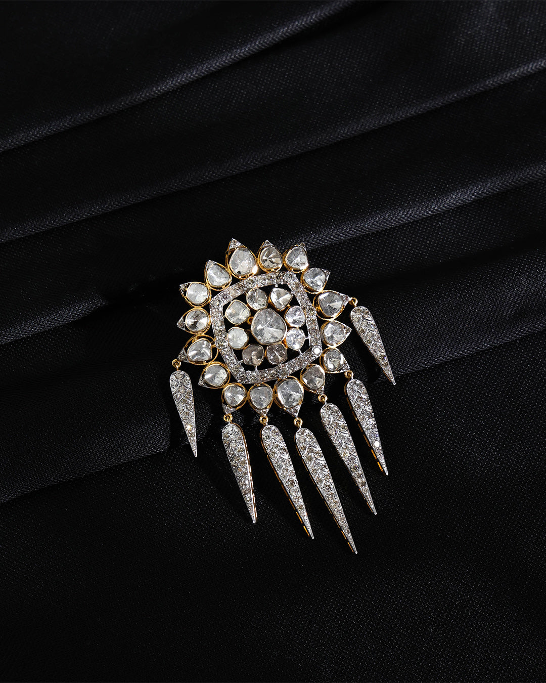 Aniket Polki And Diamond Brooch - NO ORDERS