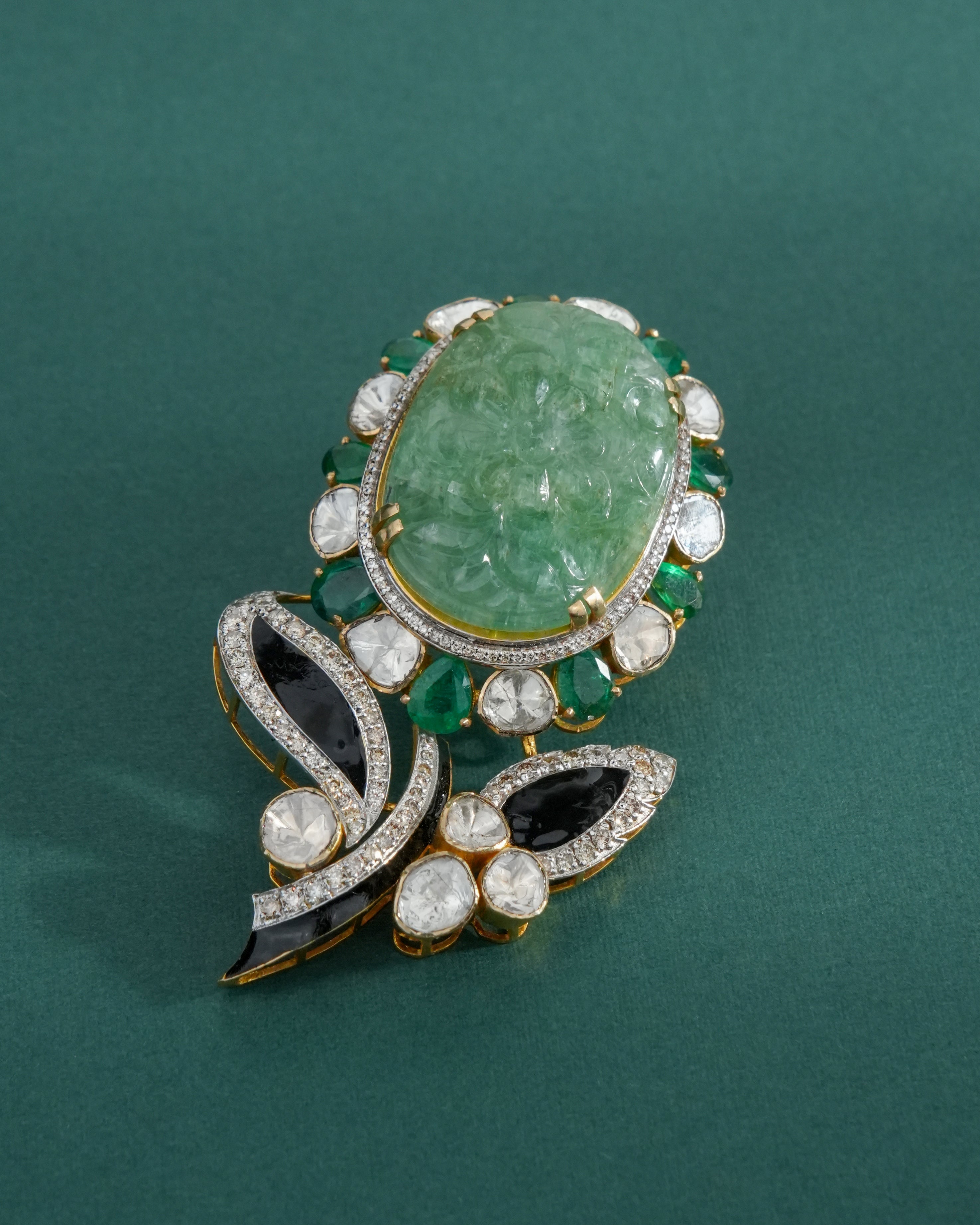 Valric Polki And Diamond Brooch