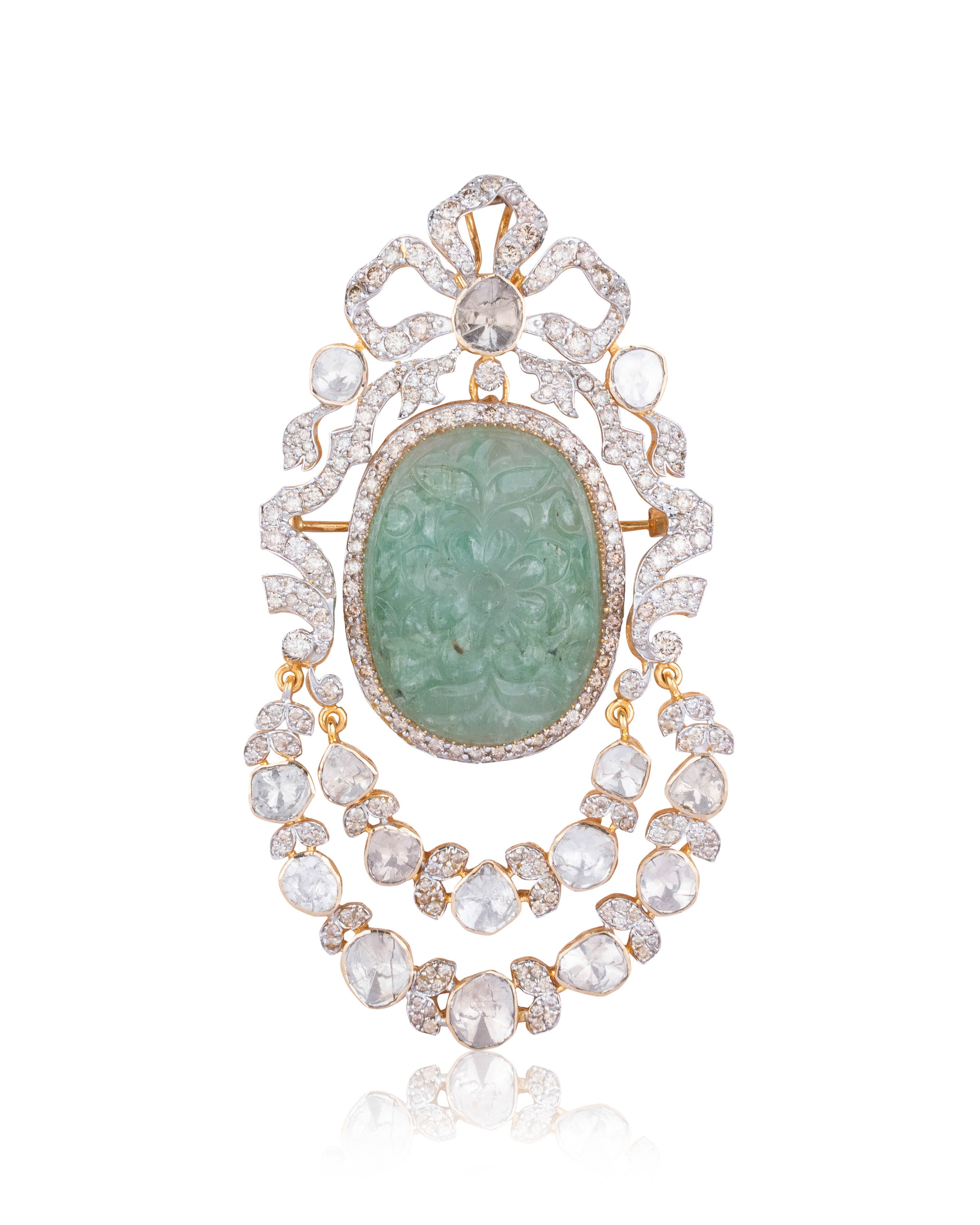 Damini Polki And Diamond Pendant