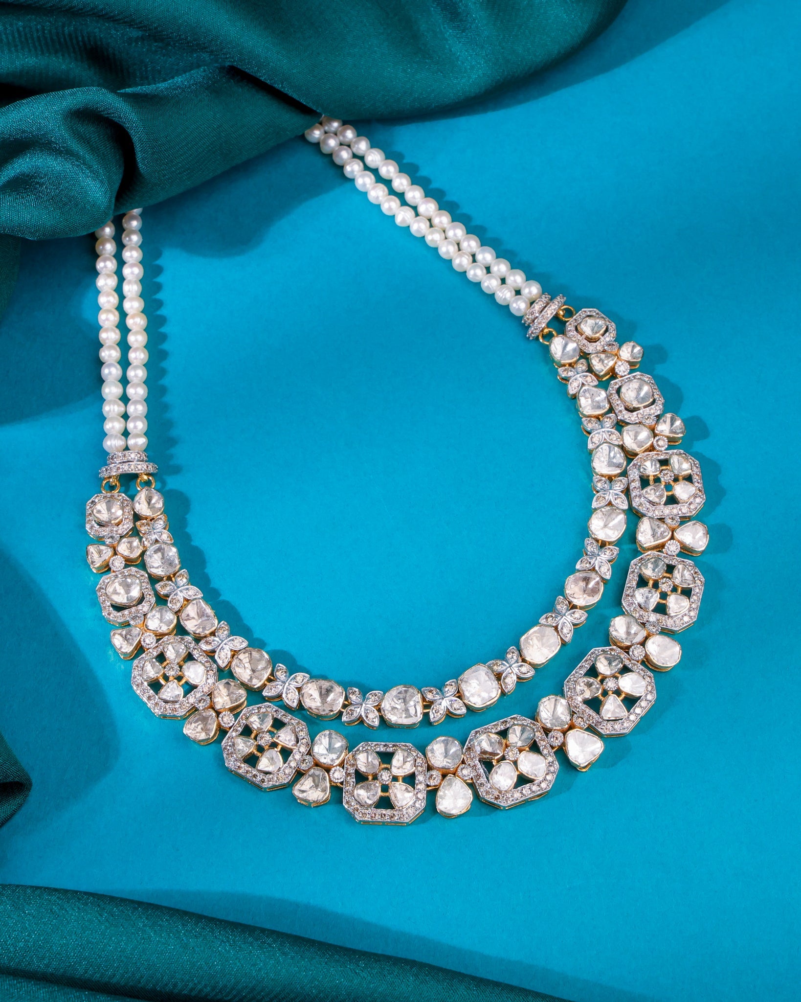 Aakshi Polki And Diamond Necklace