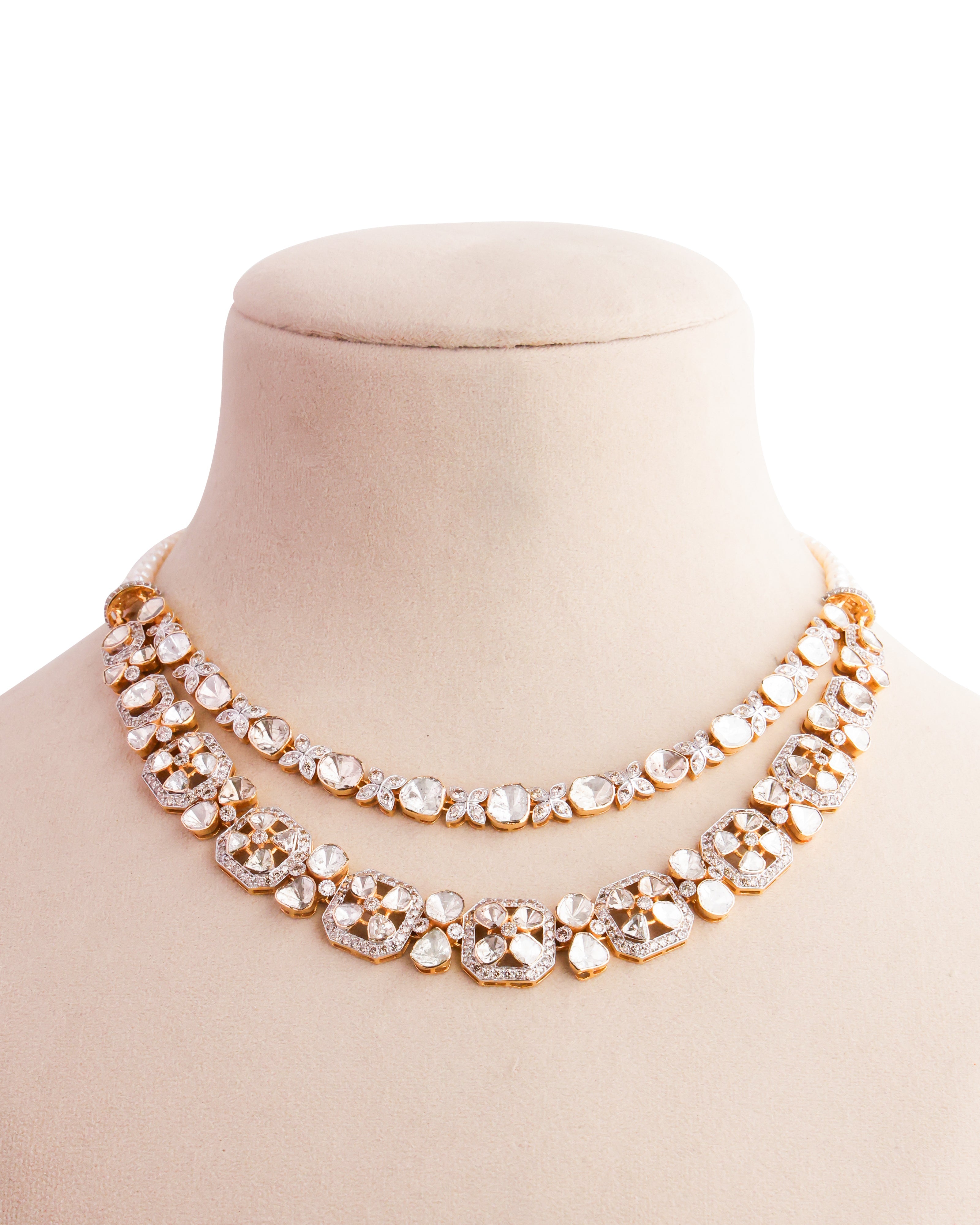 Aakshi Polki And Diamond Necklace