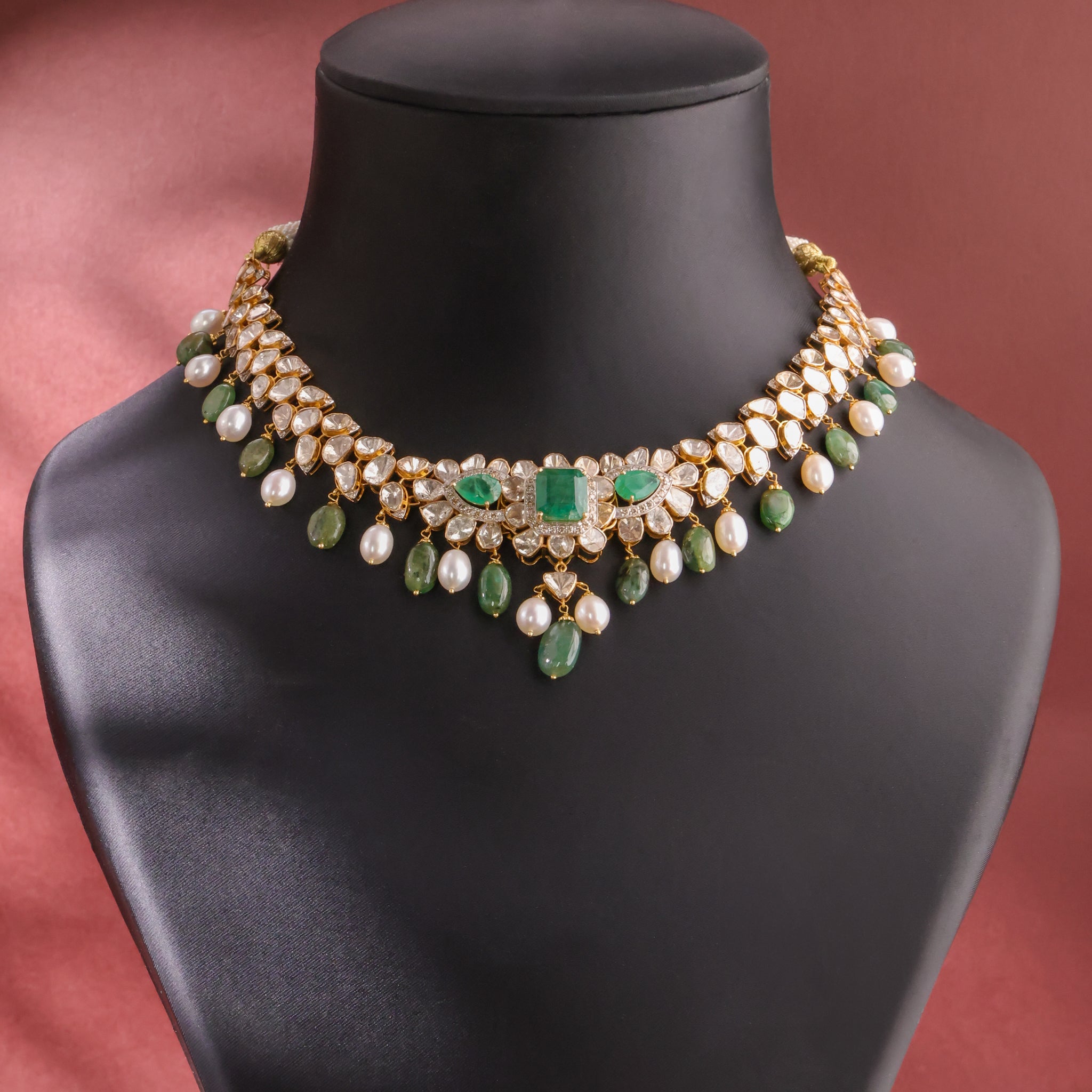 Hattie Polki And Diamond Necklace