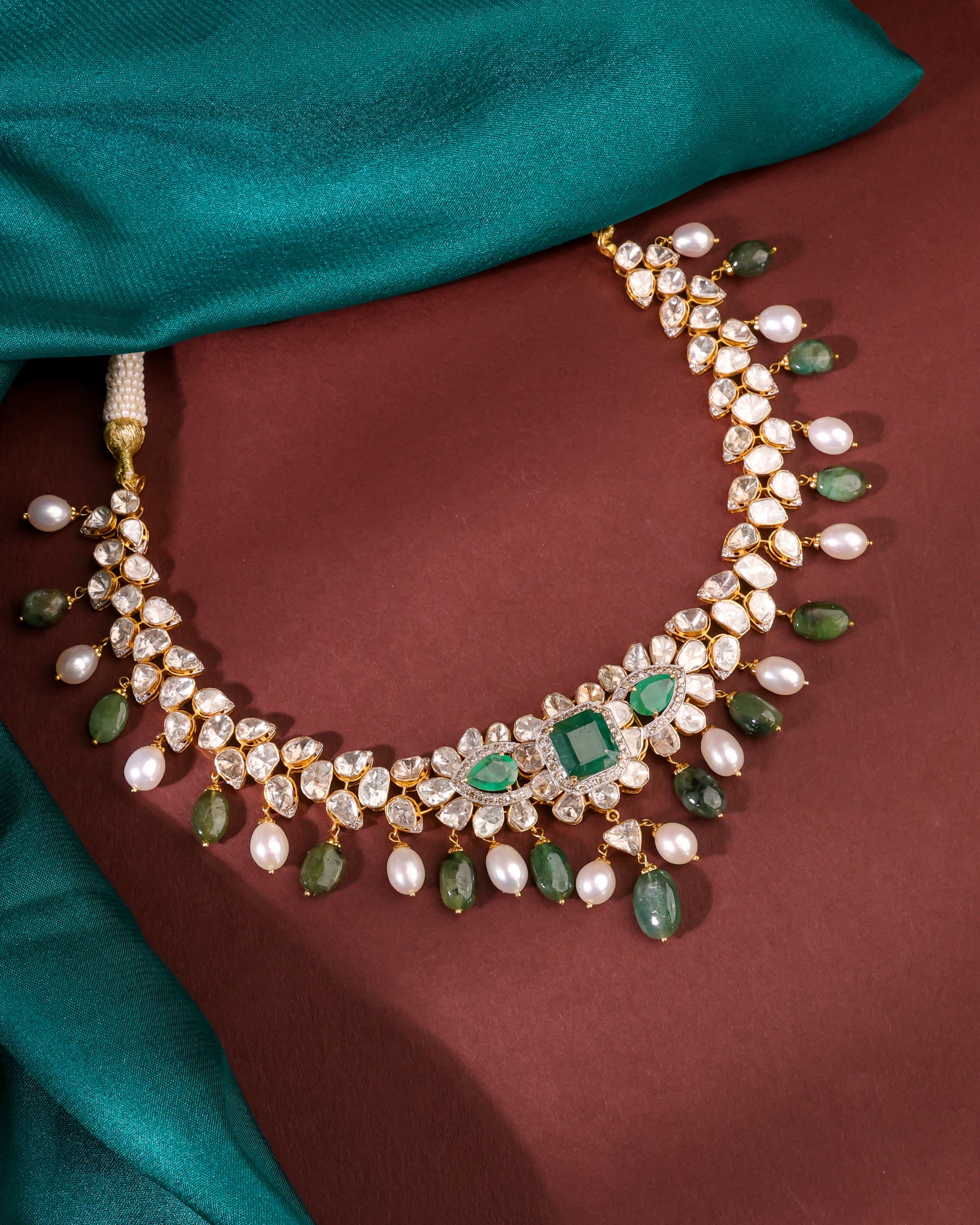 Hattie Polki And Diamond Necklace