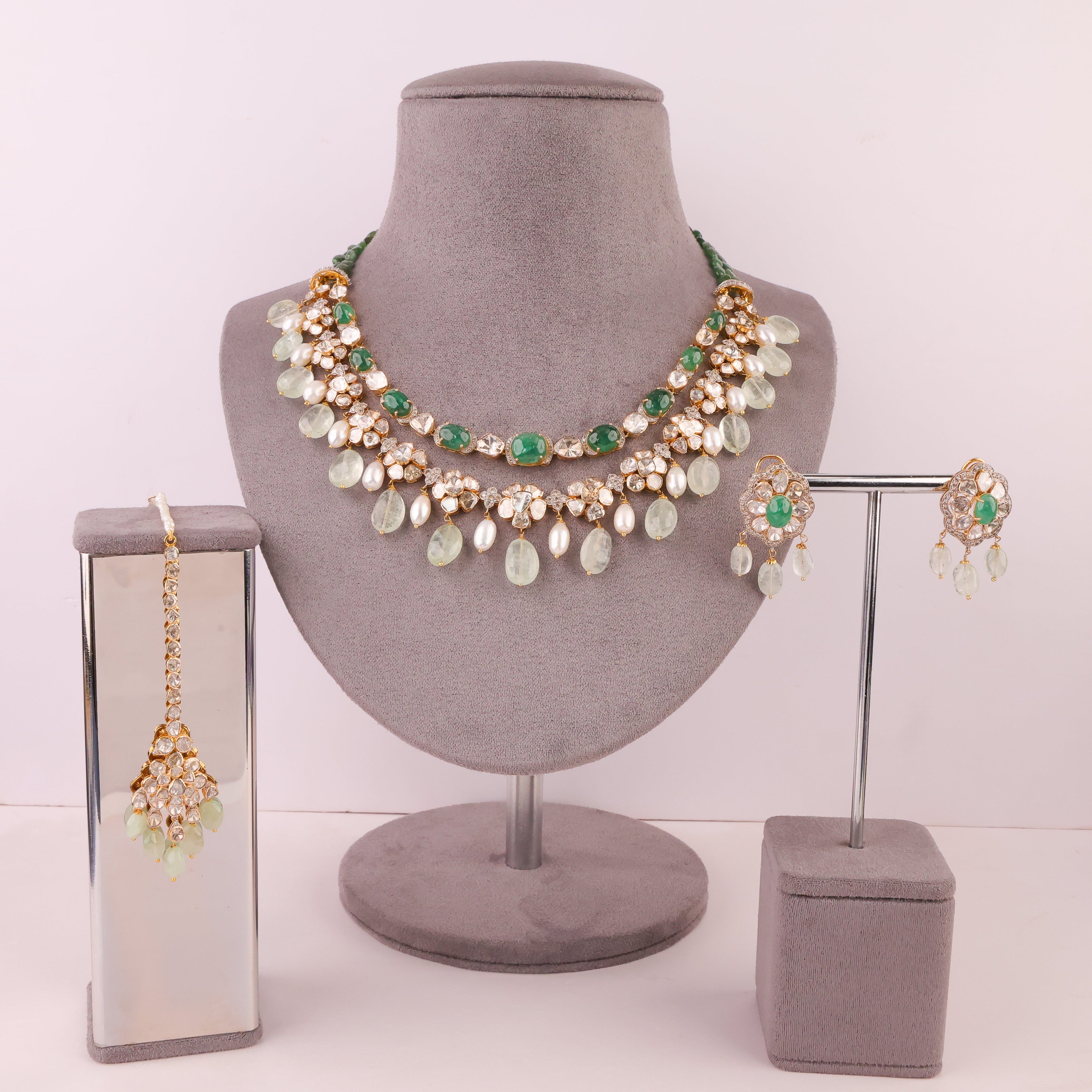 Varsha Bridal Polki And Diamond Set