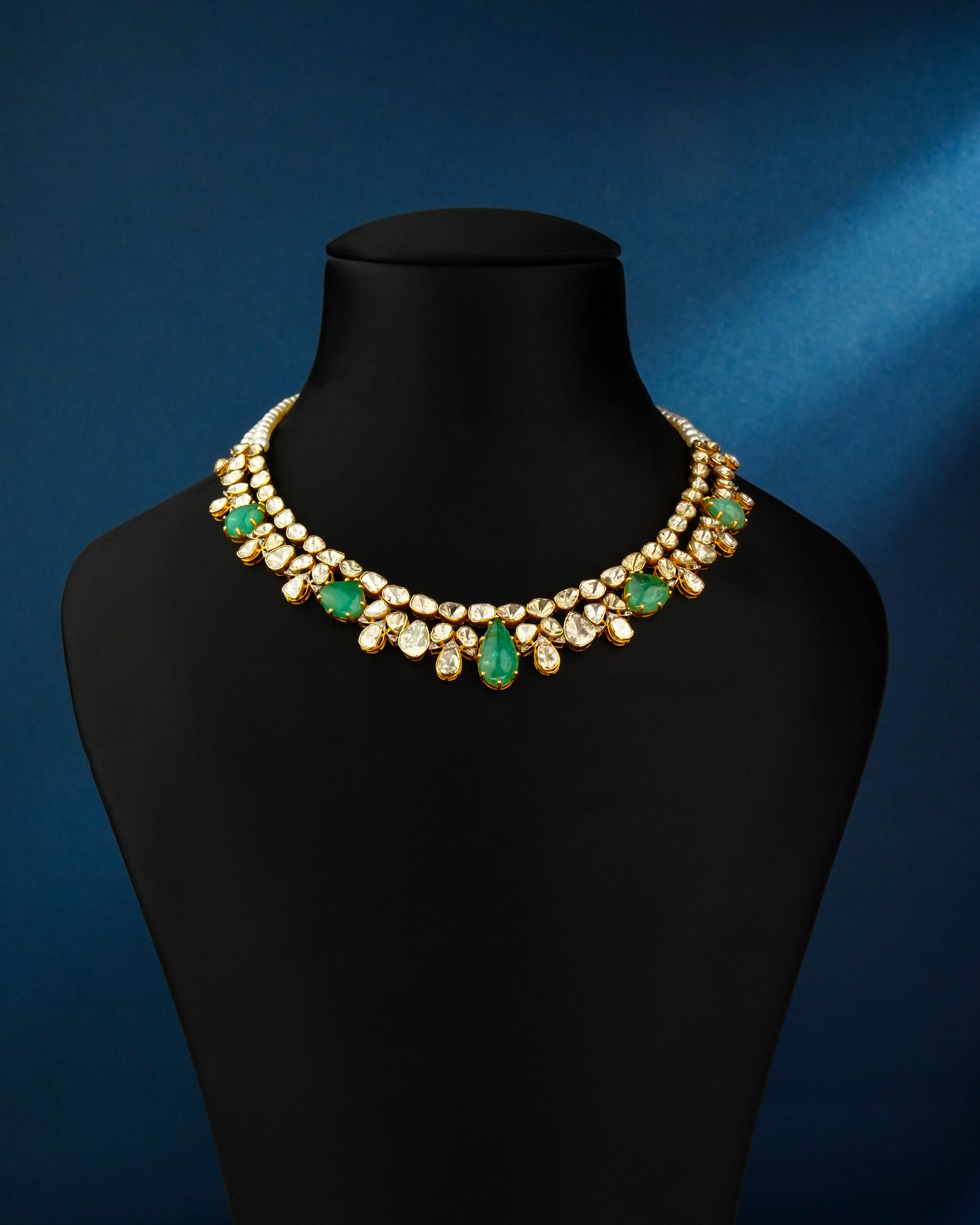 Vritika Polki And Diamond Necklace