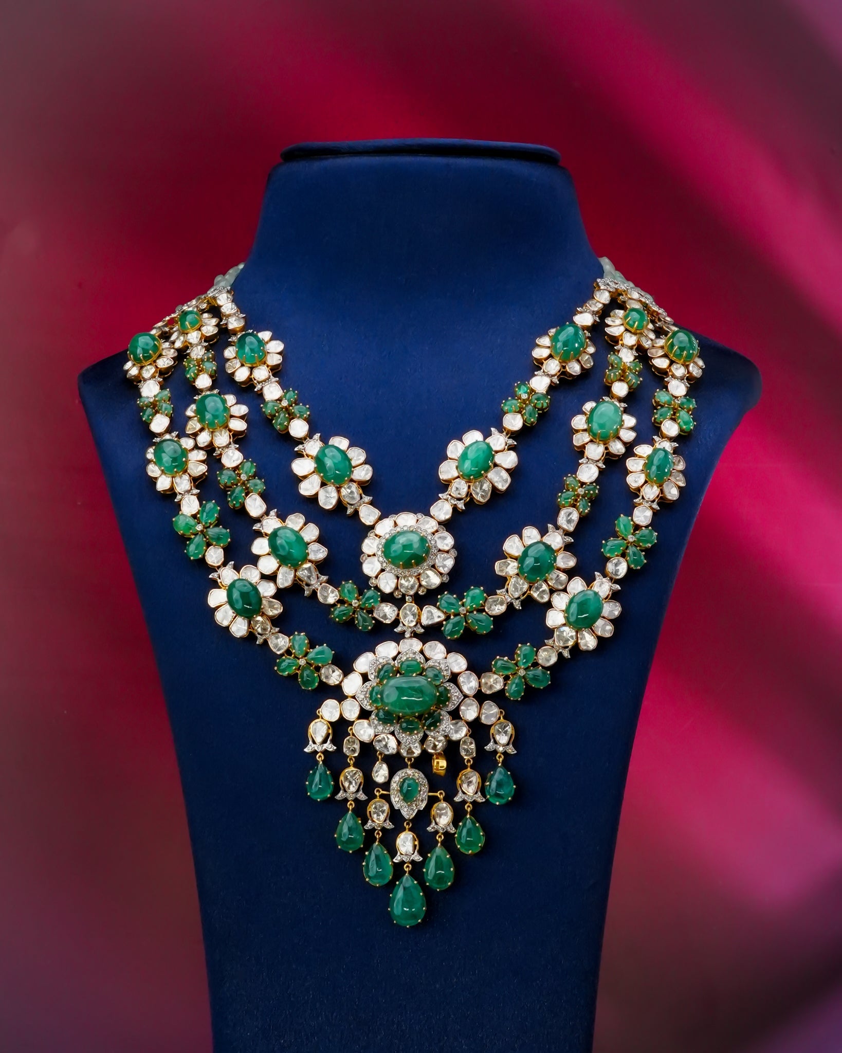 Snehal Polki And Diamond Long Necklace