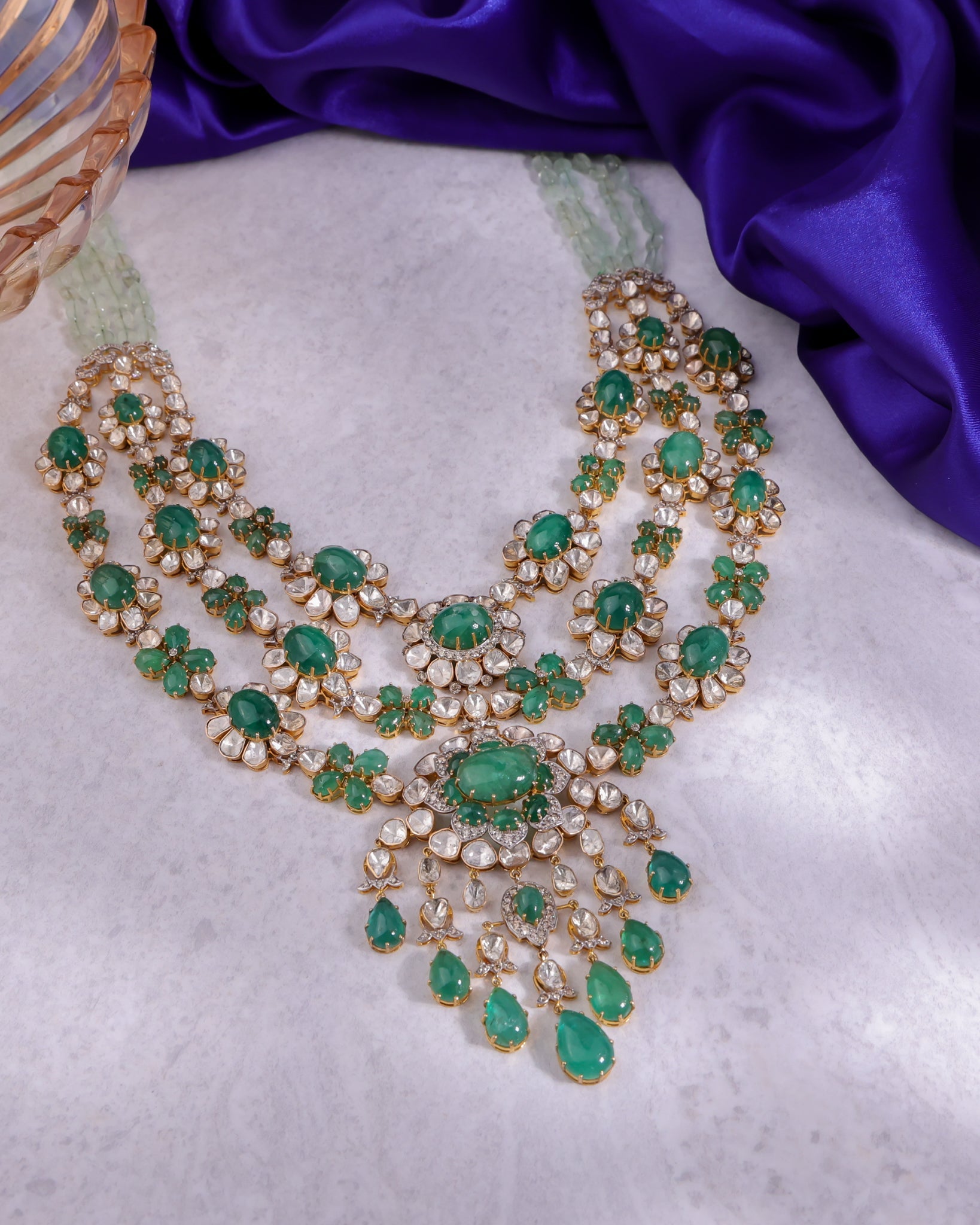 Snehal Polki And Diamond Long Necklace