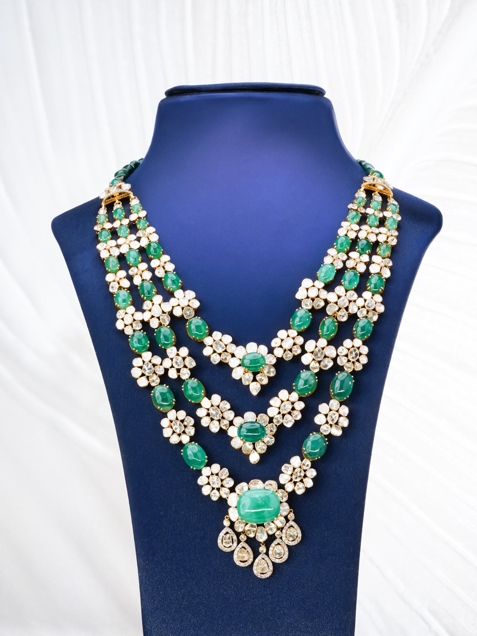 Rivane Polki And Diamond Long Necklace
