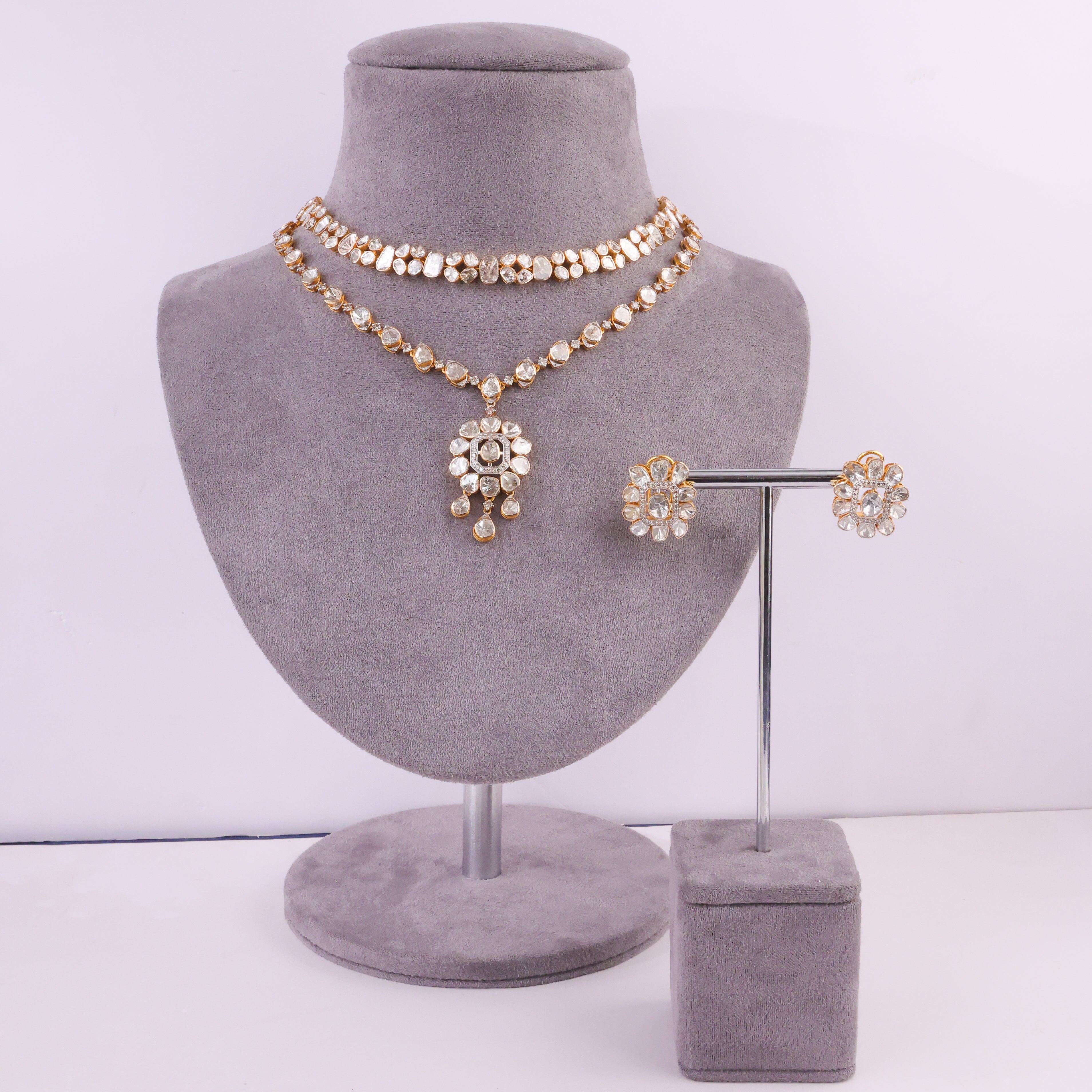 Jasmin Bridal Polki And Diamond Set