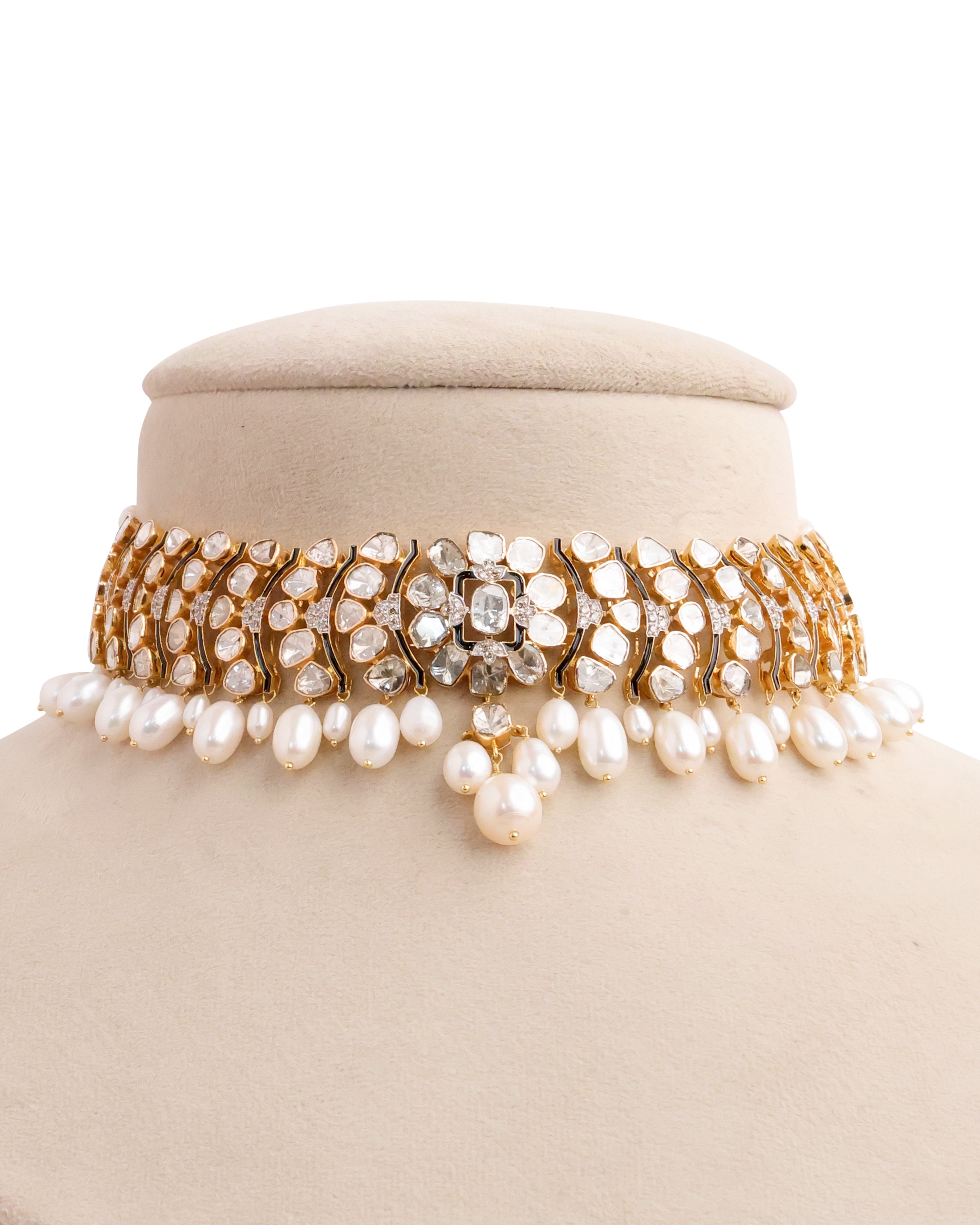 Zeeba Polki And Diamond Choker