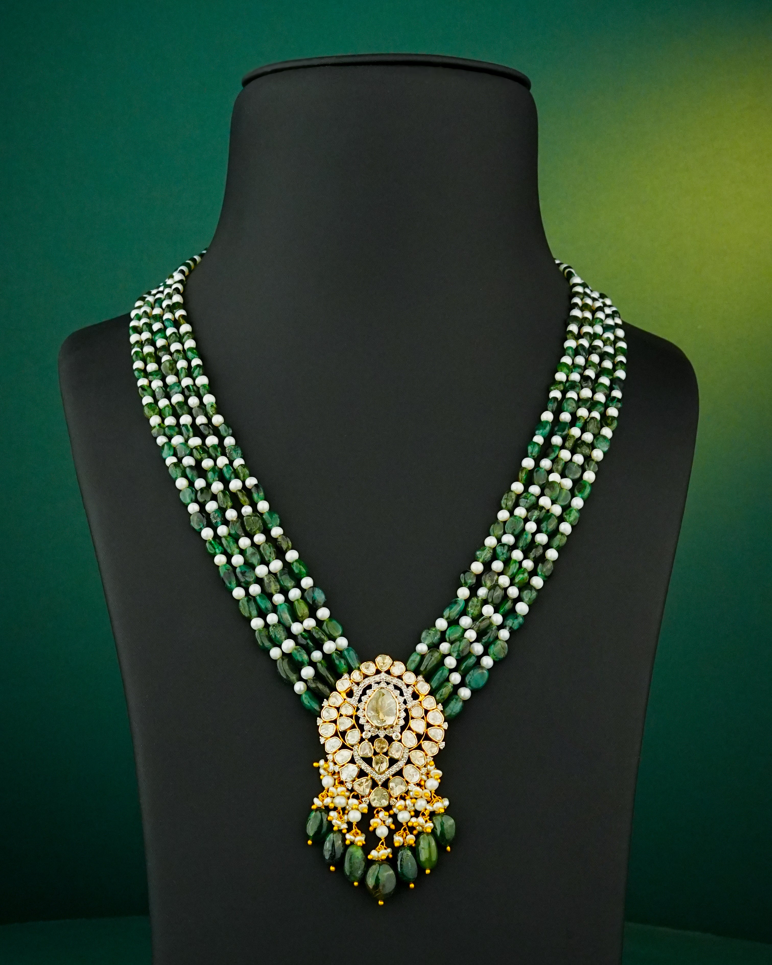 Khyati Polki And Diamond Bead Pendant