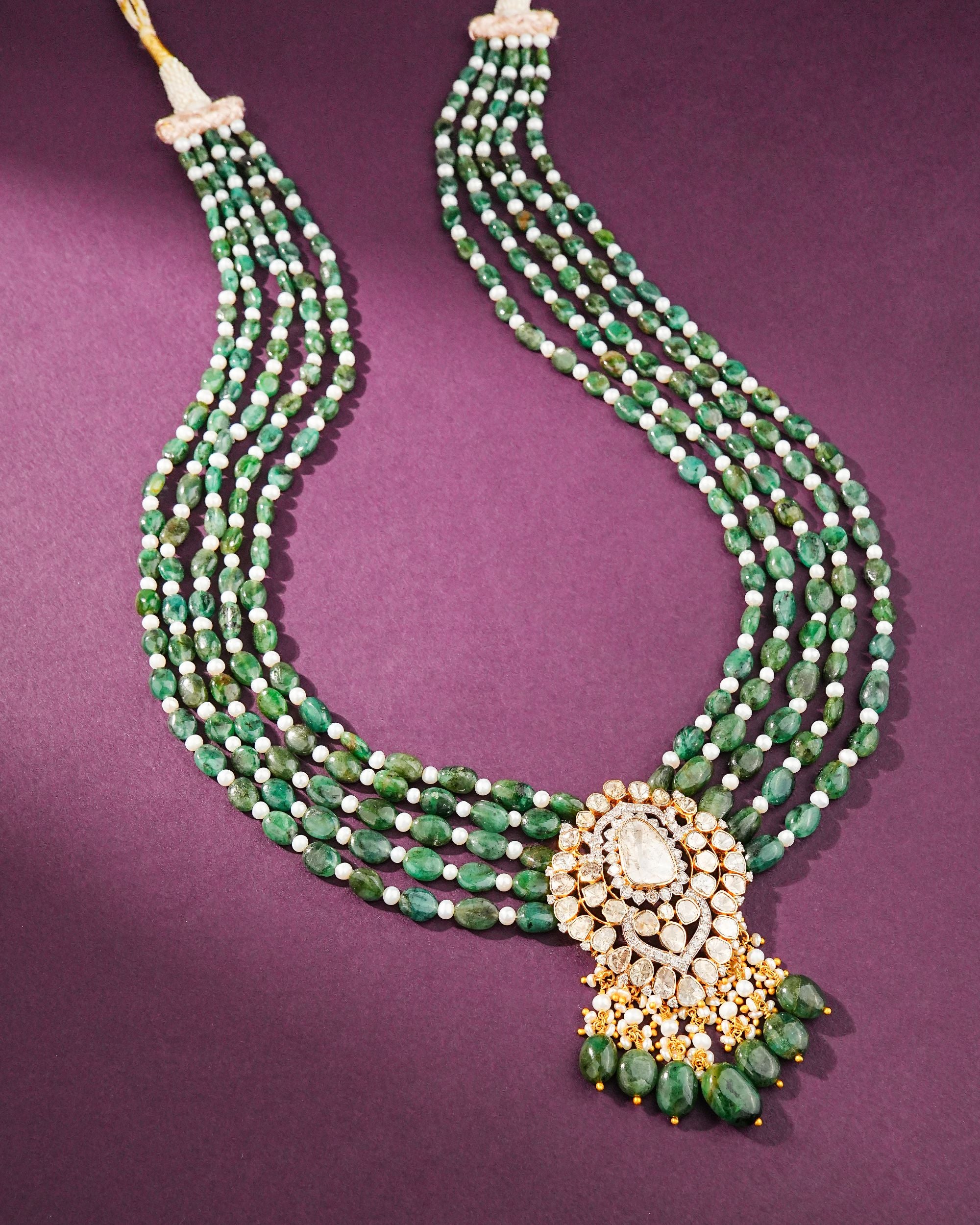 Keshika Polki And Diamond Bead Pendant