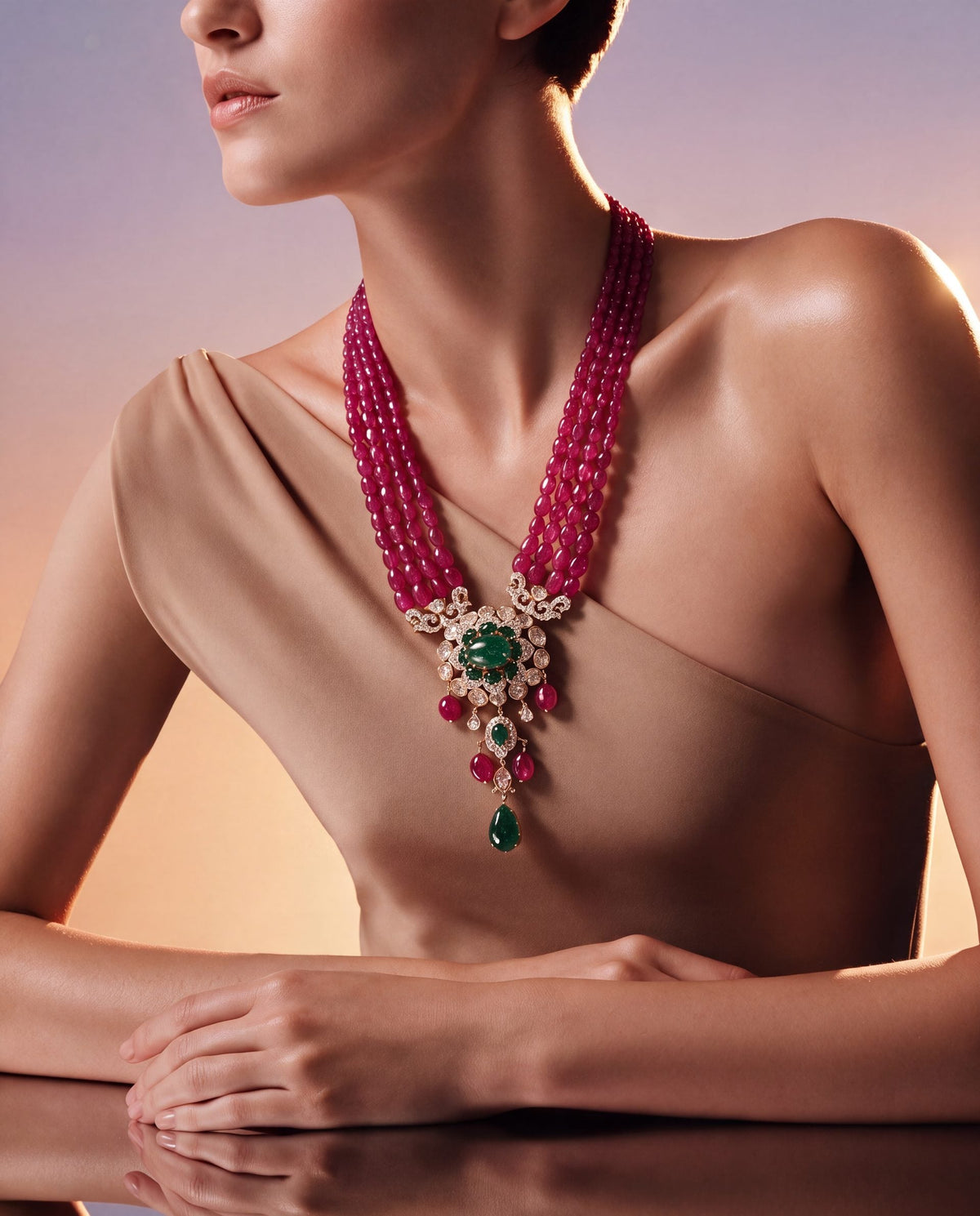 Arohi Polki And Diamond Bead Pendant