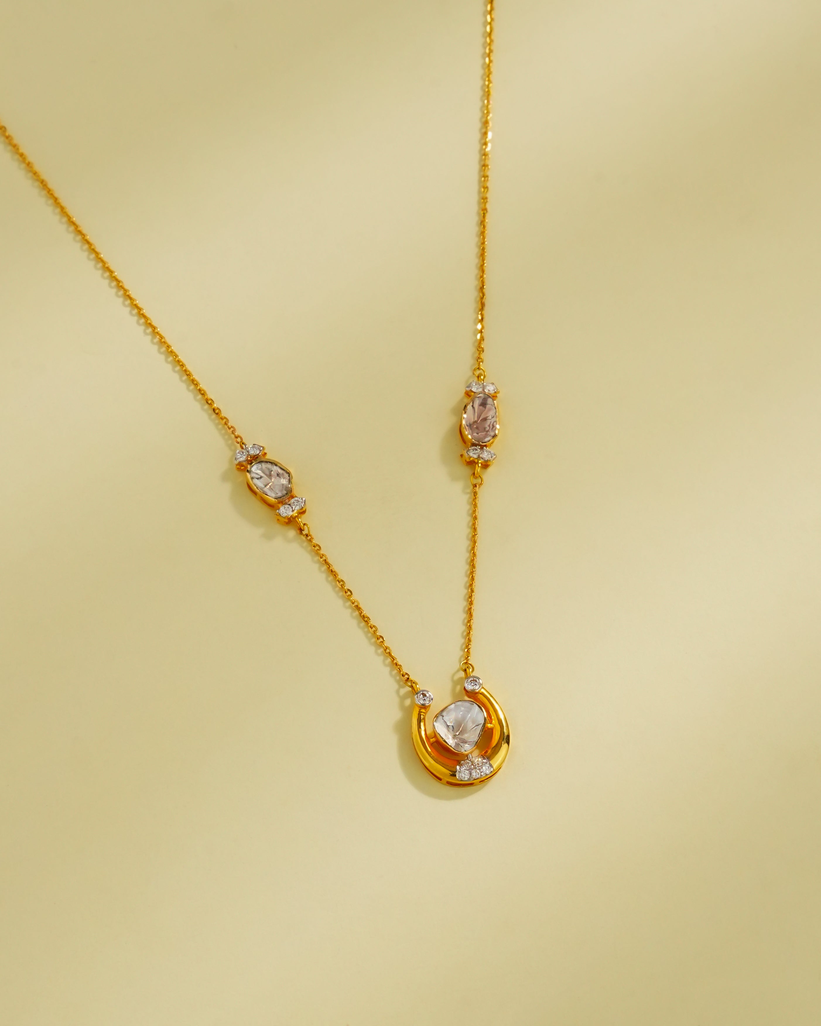 Mukta Polki And Diamond Pendant