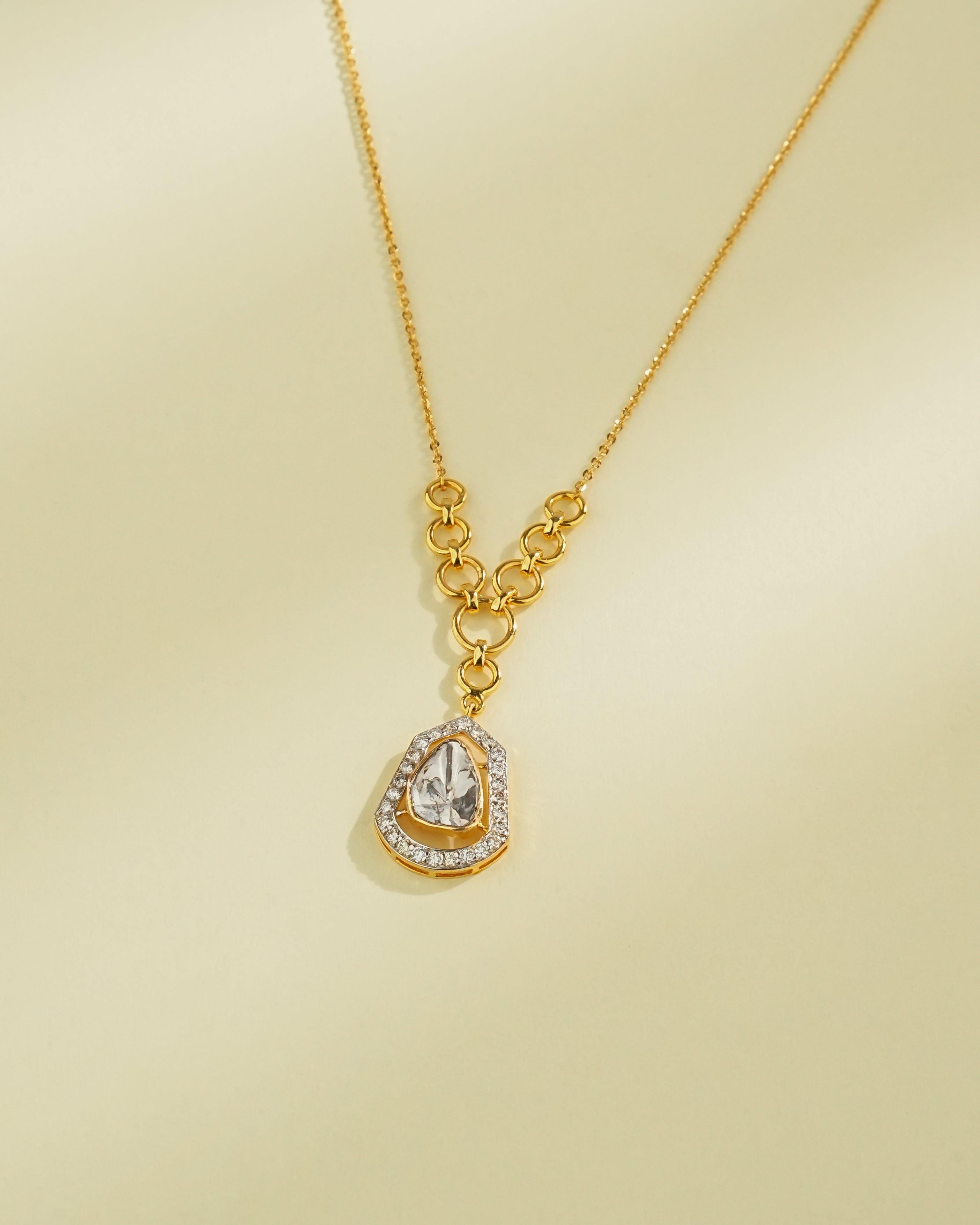 Riyaan Polki And Diamond Pendant