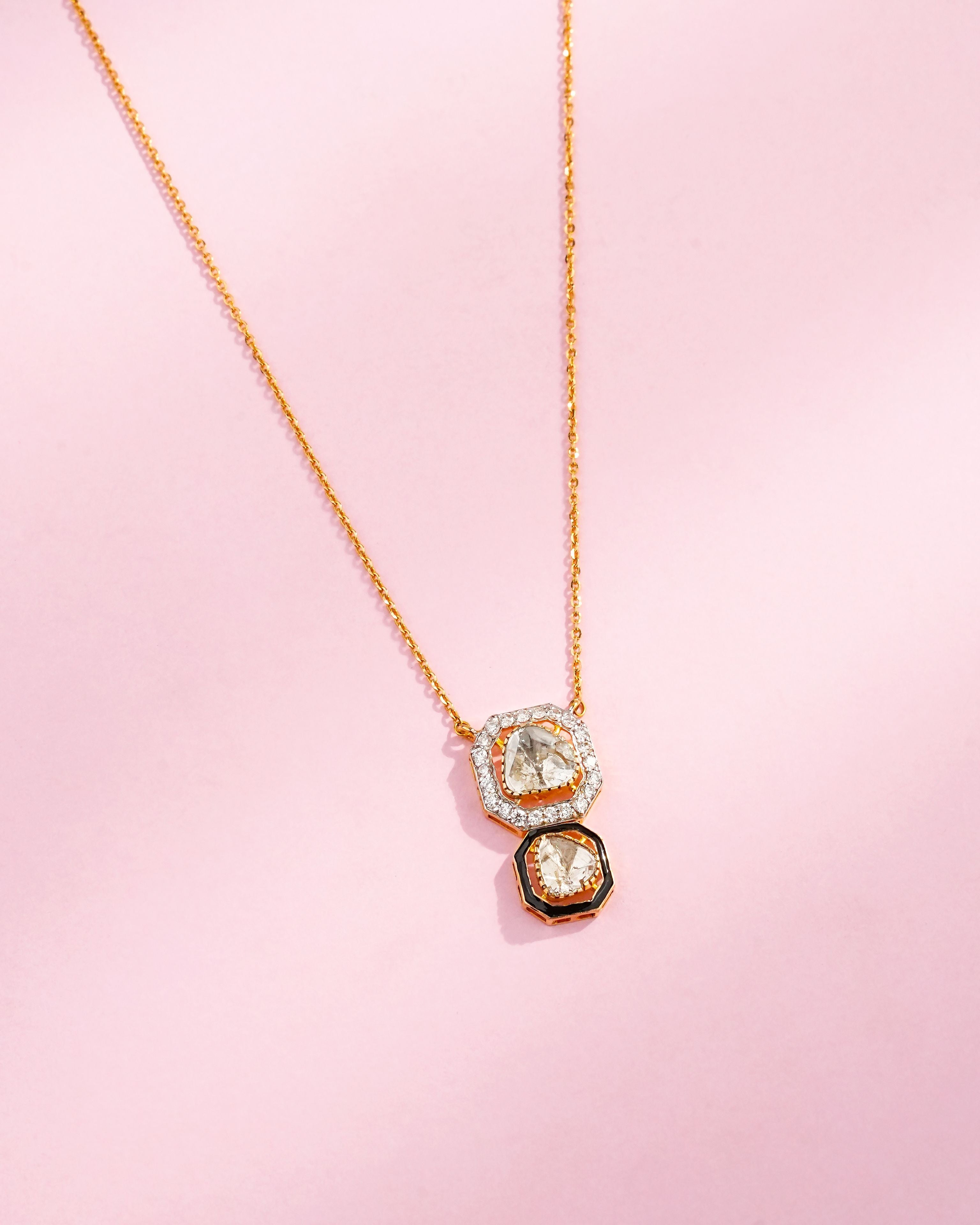 Elina Polki And Diamond Pendant