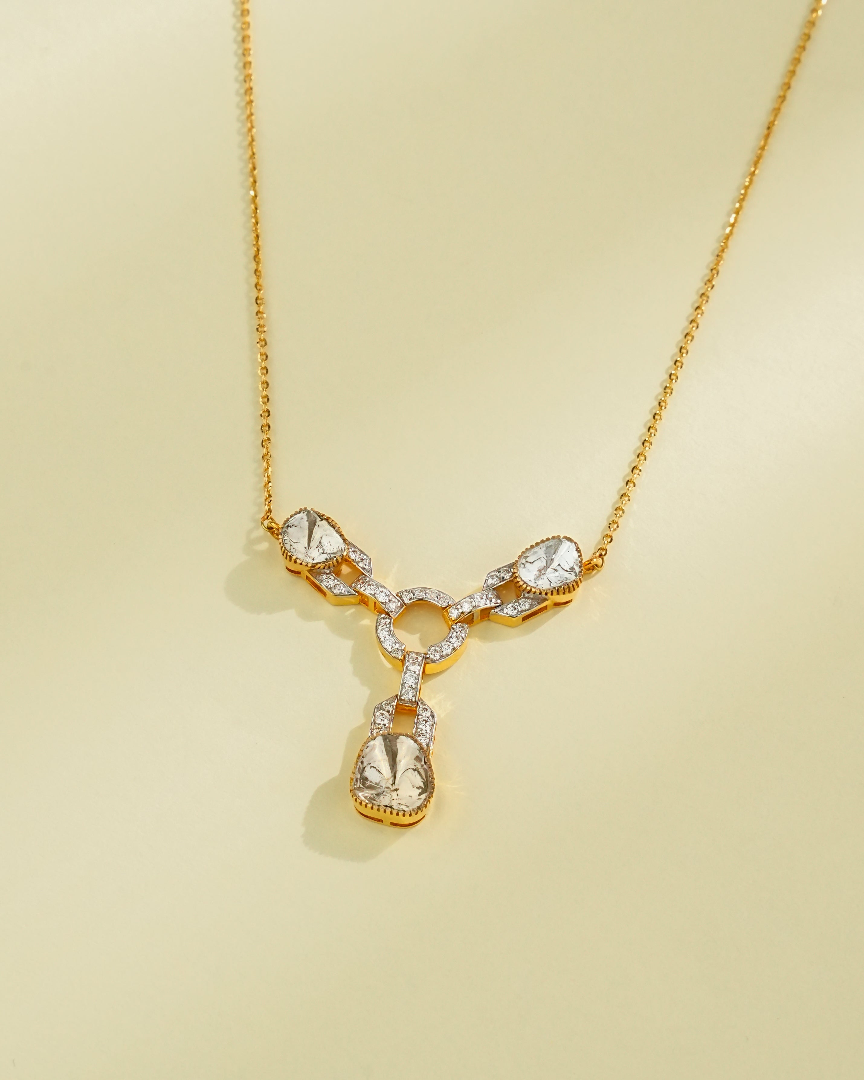 Rushi Polki And Diamond Pendant