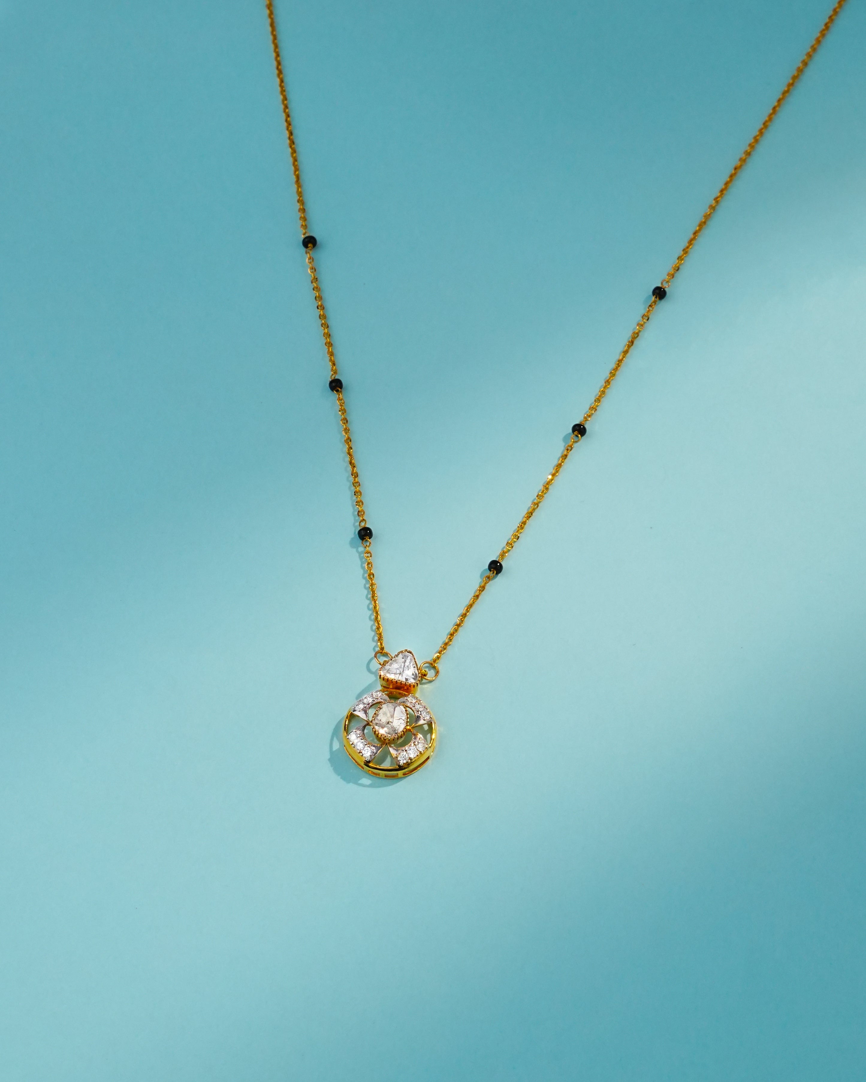 Kavya Polki And Diamond Pendant