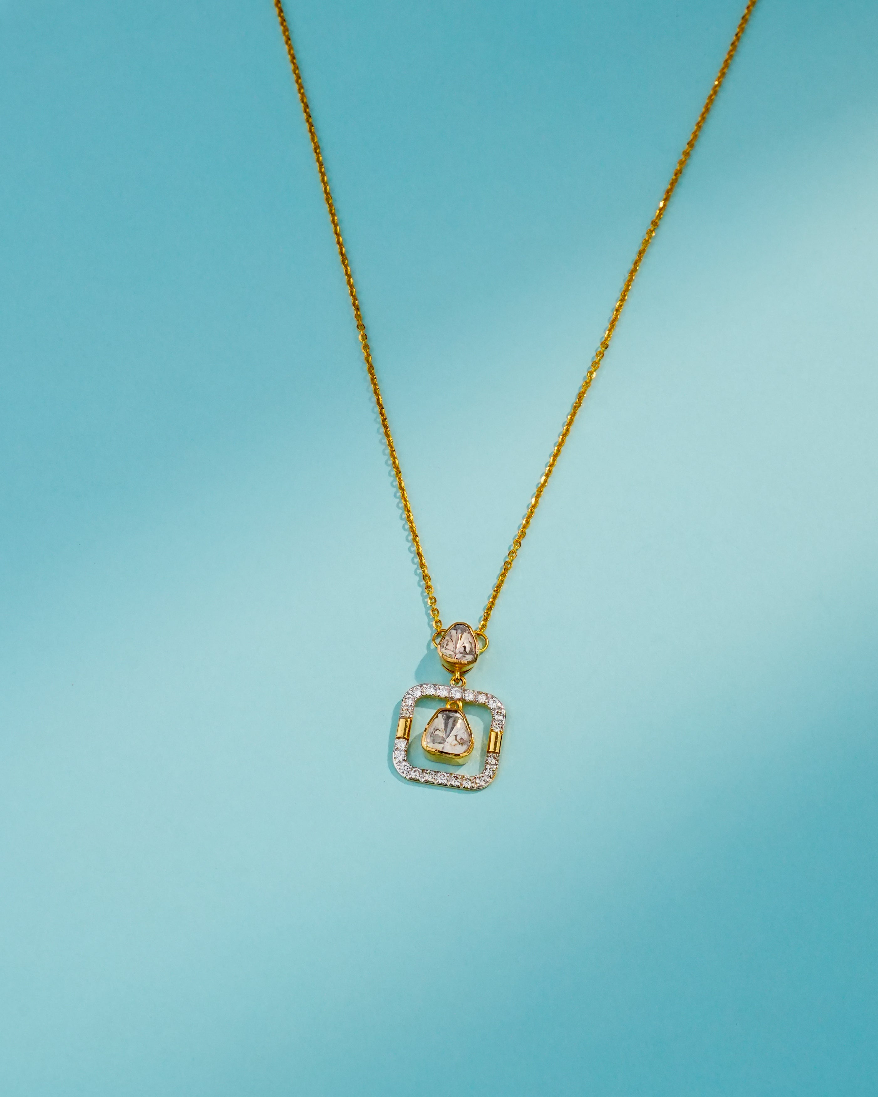 Swara Polki And Diamond Pendant