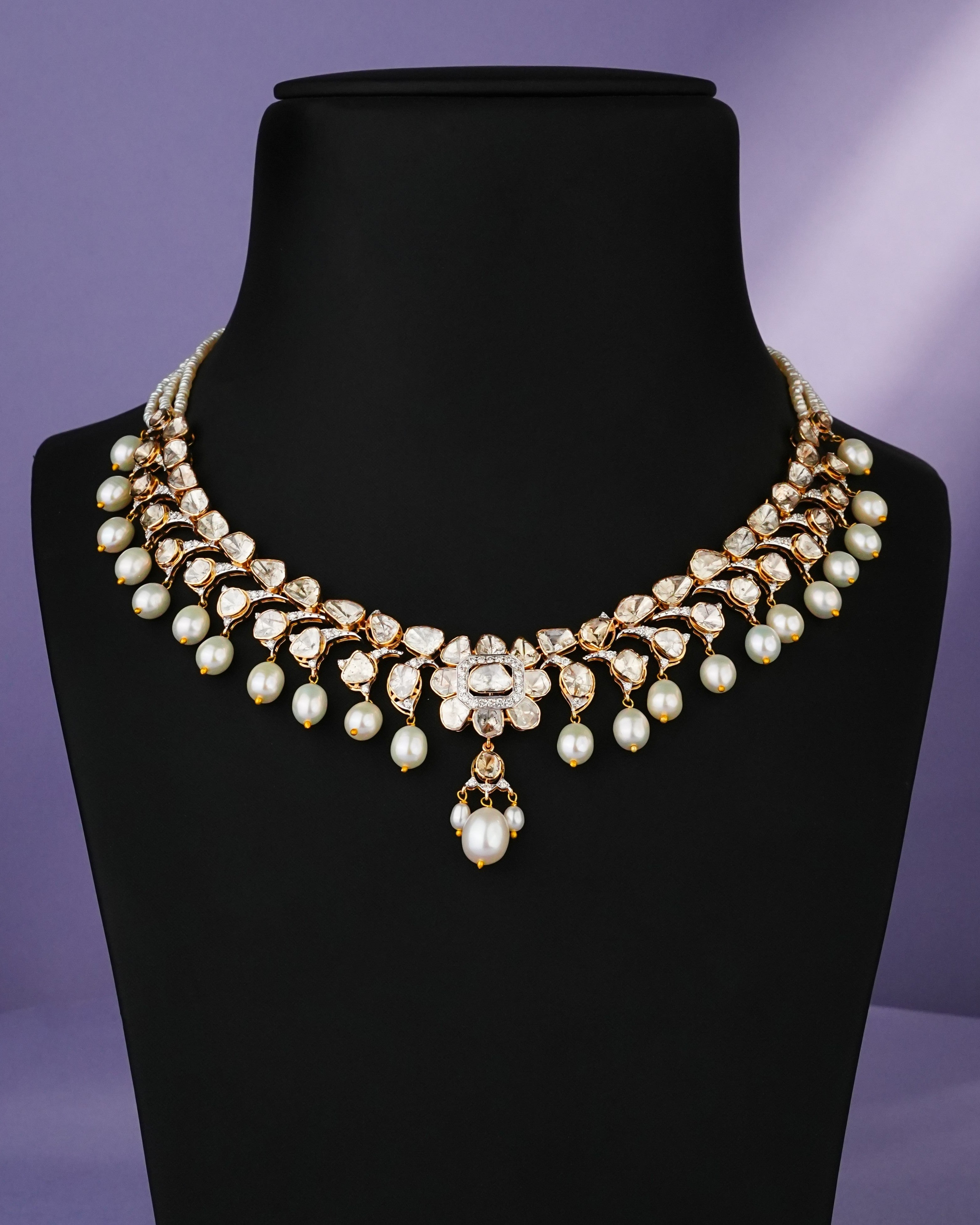 Vibhuti Polki And Diamond Necklace